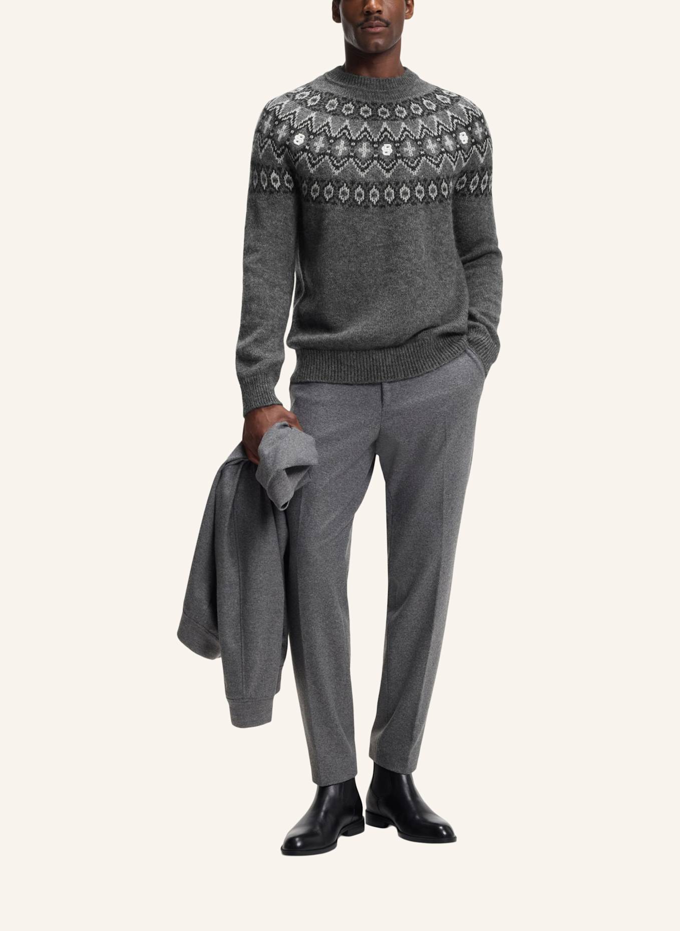 BOSS Pullover C-HISLE Relaxed Fit: GRAU