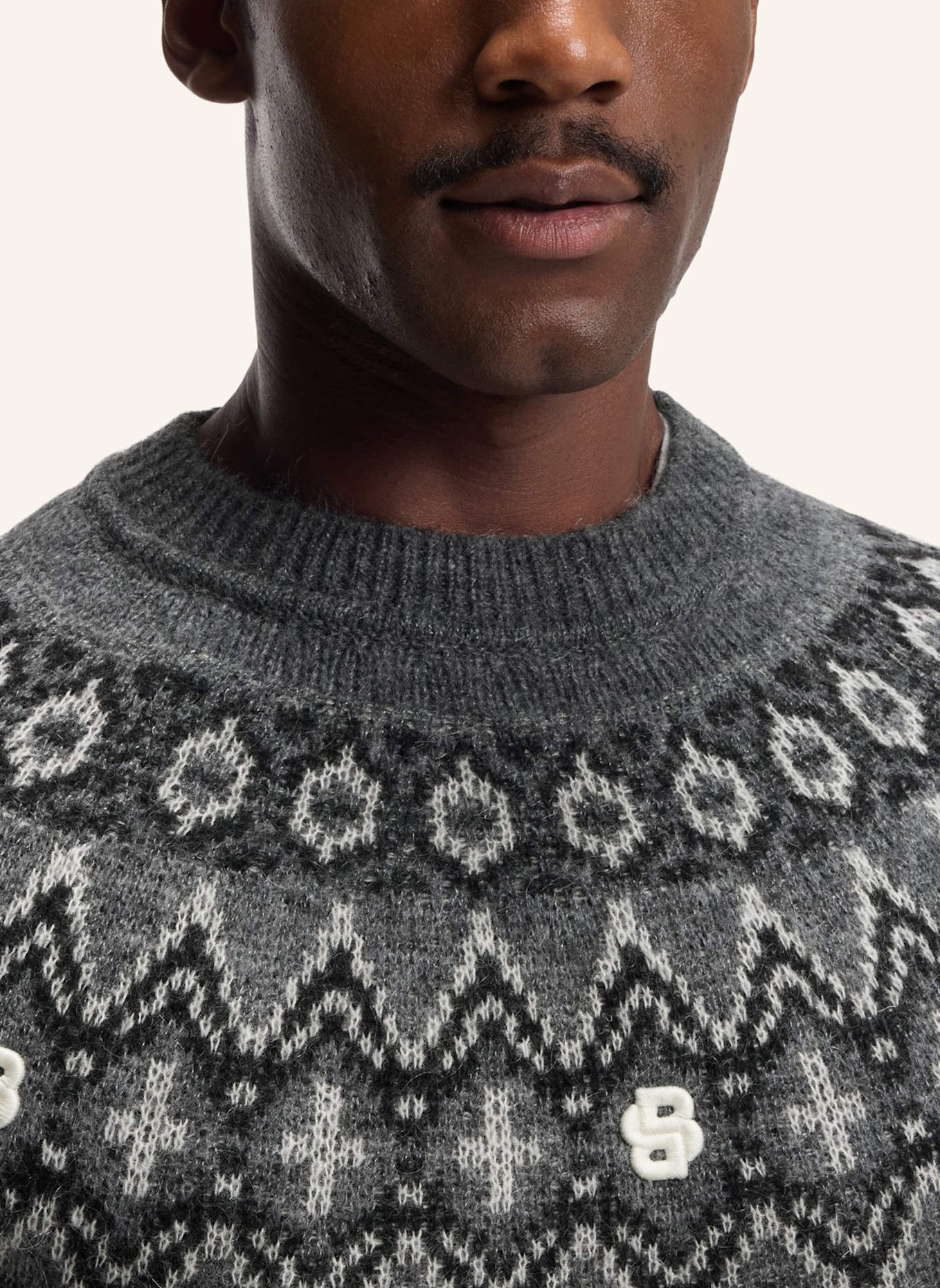 BOSS Pullover C-HISLE Relaxed Fit: GRAU