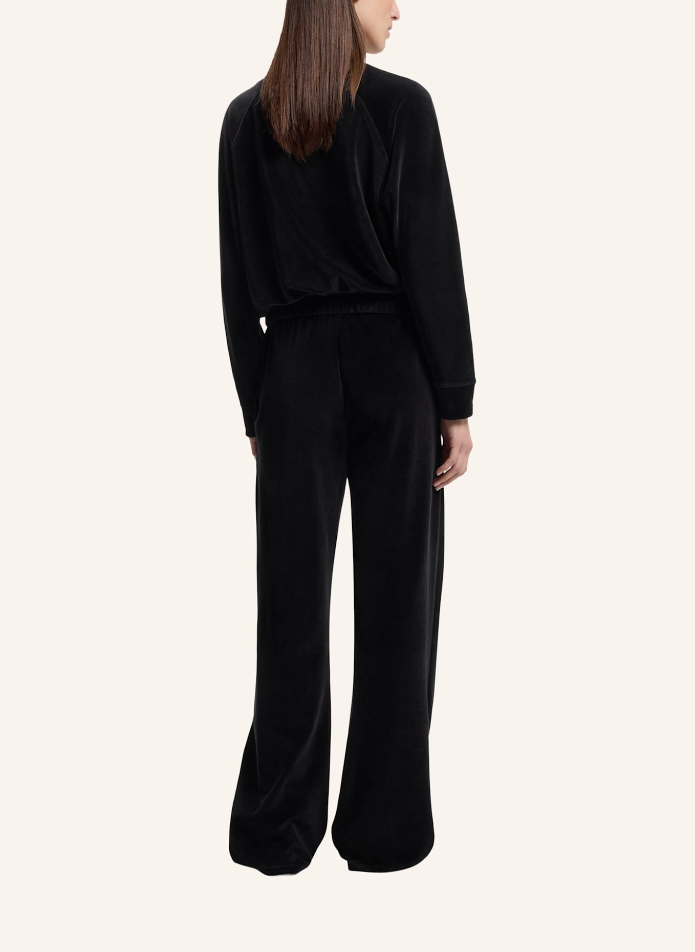 BOSS Loungewear Oberteil VELOUR_SWEATSHIRT: SCHWARZ