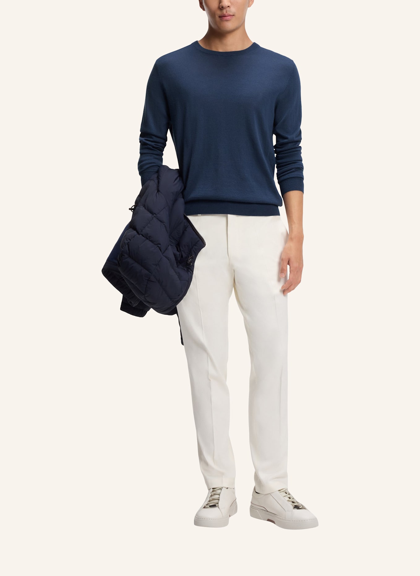 BOSS Pullover L-BORELLO Regular Fit: BLAU