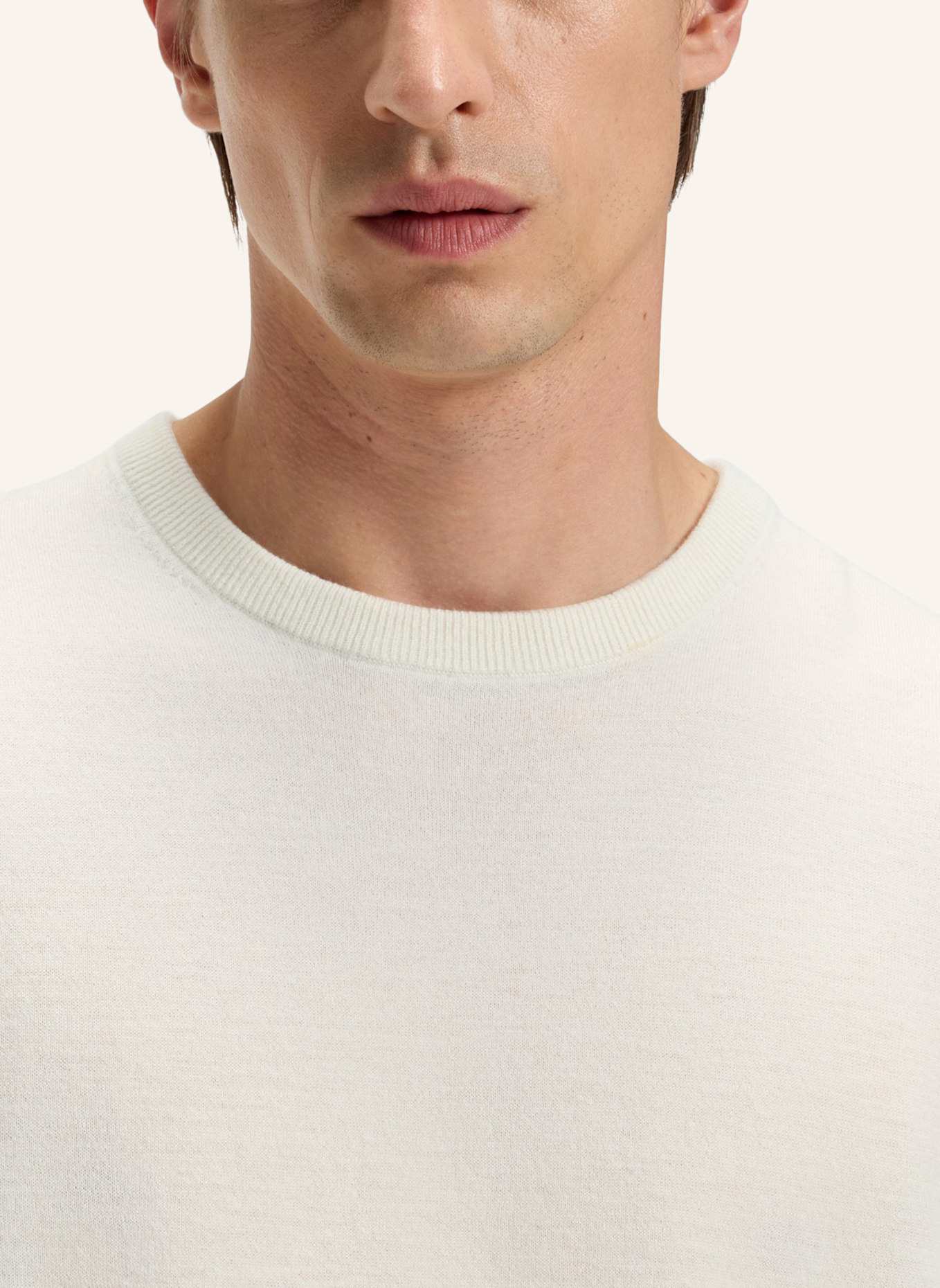 BOSS Pullover L-BORELLO Regular Fit: WEISS