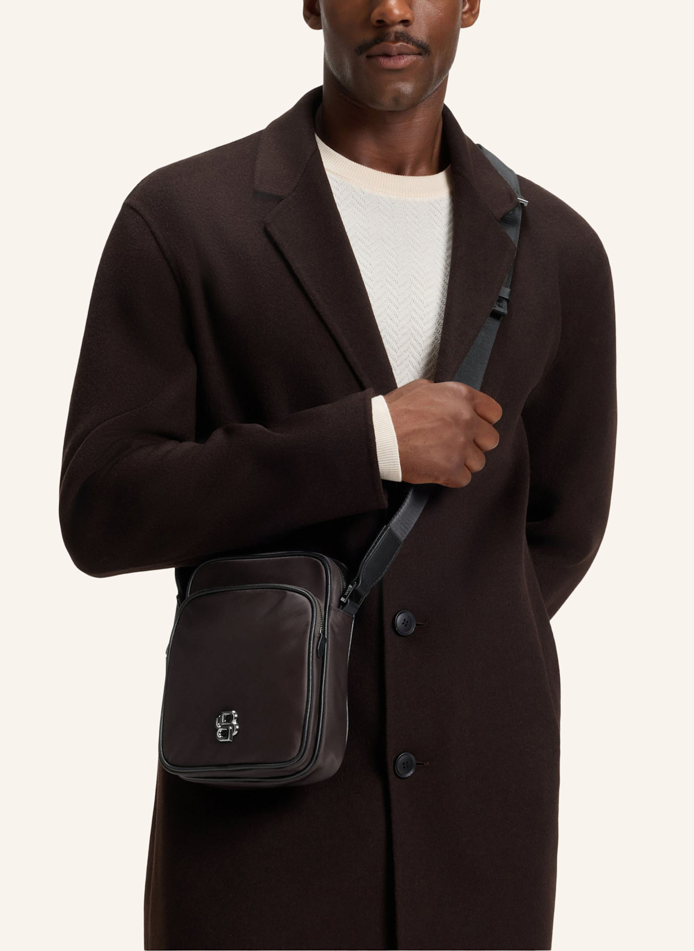 BOSS Reporter B_ICON_NS CROSSB: DUNKELBRAUN