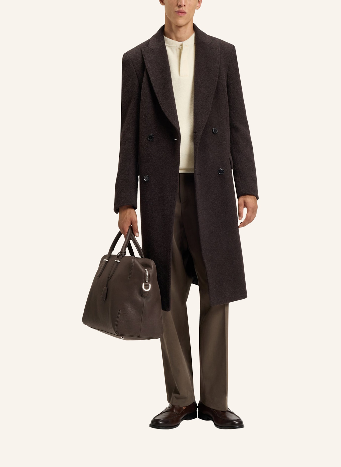 BOSS Reisetasche MADISON-B1_HOLDALL: DUNKELBRAUN