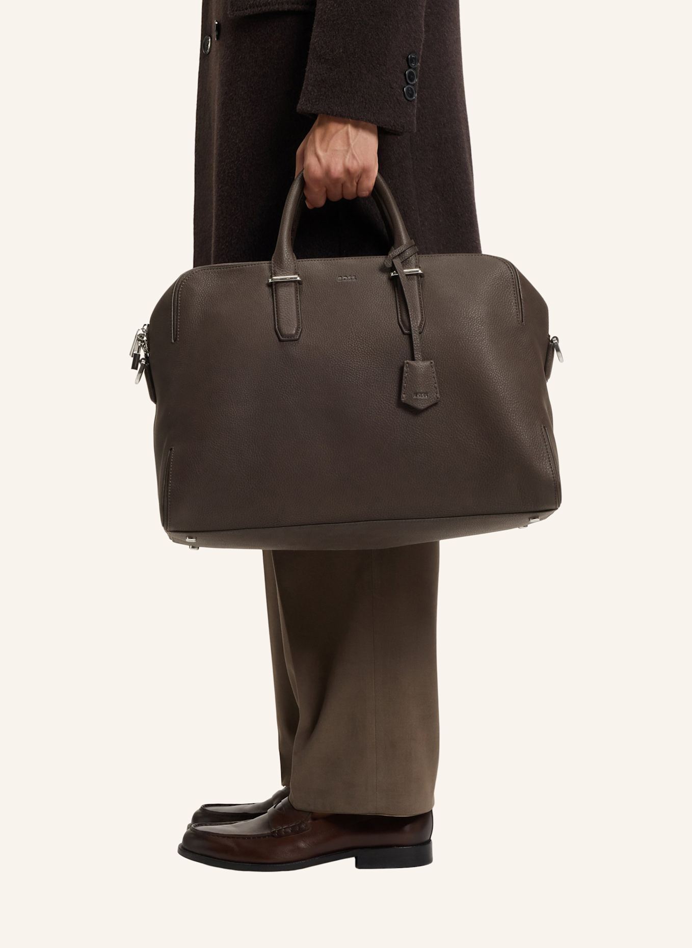 BOSS Reisetasche MADISON-B1_HOLDALL: DUNKELBRAUN
