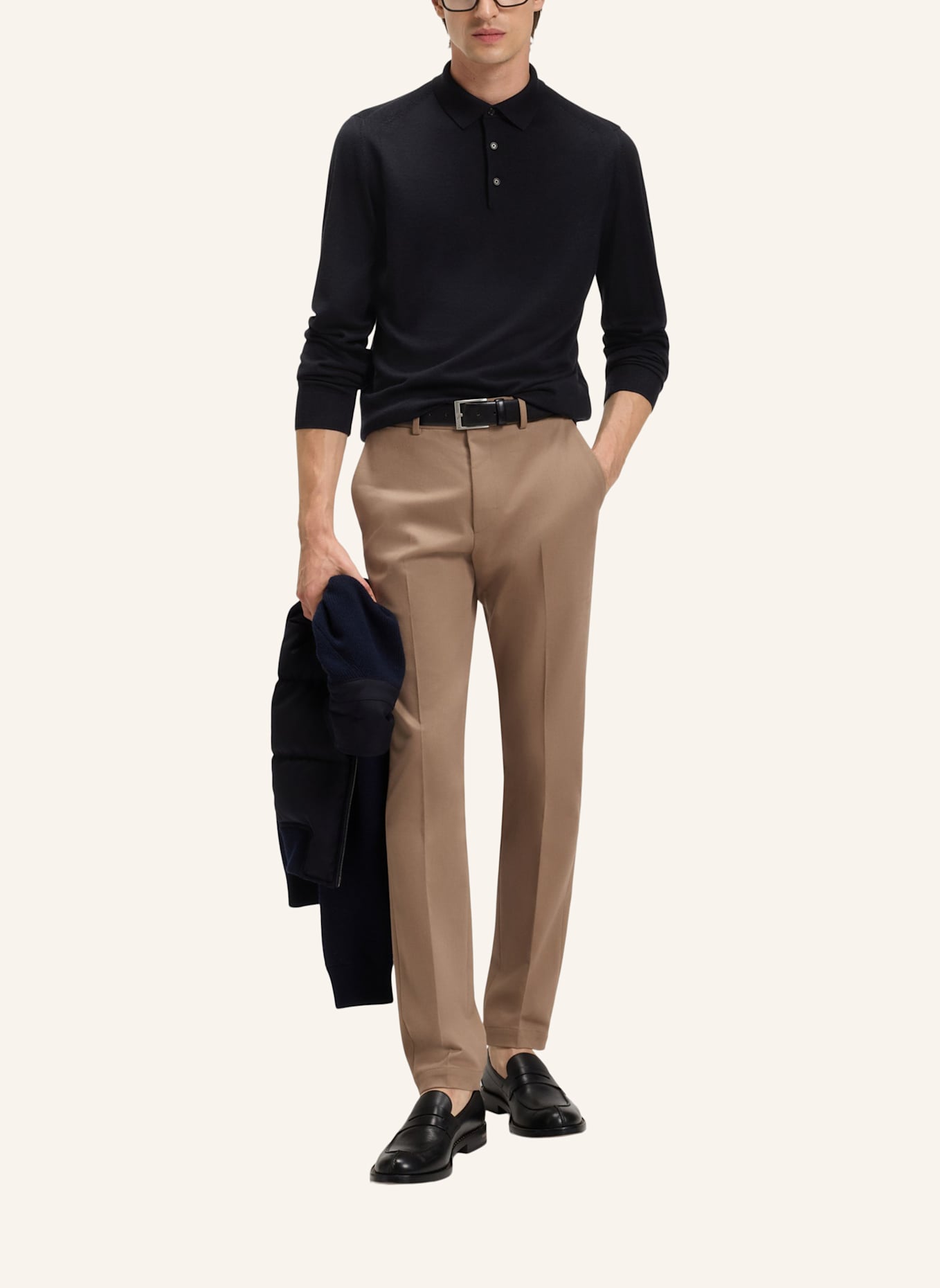 BOSS Pullover L-OVIO Regular Fit: DUNKELBLAU