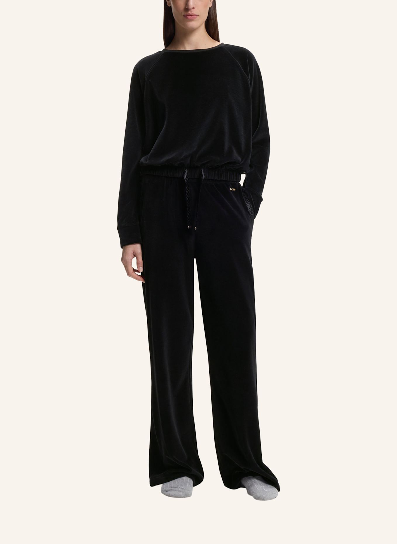 BOSS Loungewear Unterteil VELOUR_PANTS: SCHWARZ