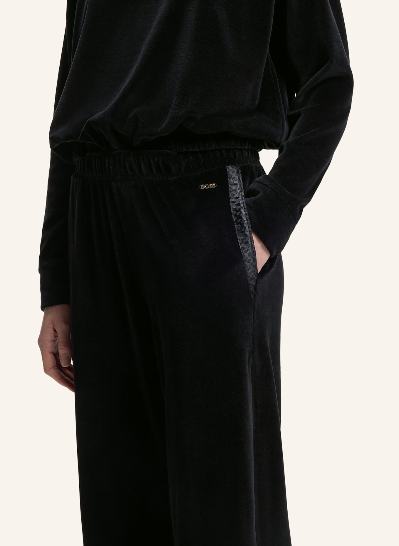 BOSS Loungewear Unterteil VELOUR_PANTS: SCHWARZ