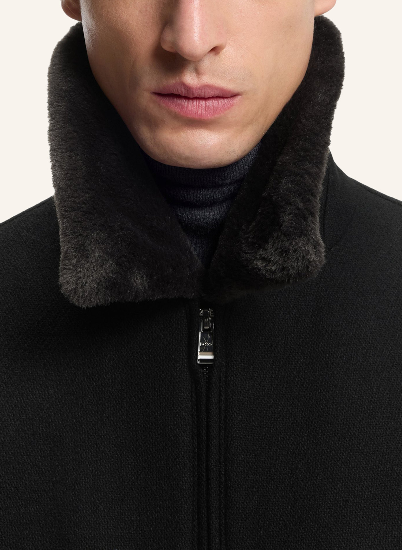 BOSS Klassischer Mantel H-CHARLY-251 Regular Fit: SCHWARZ