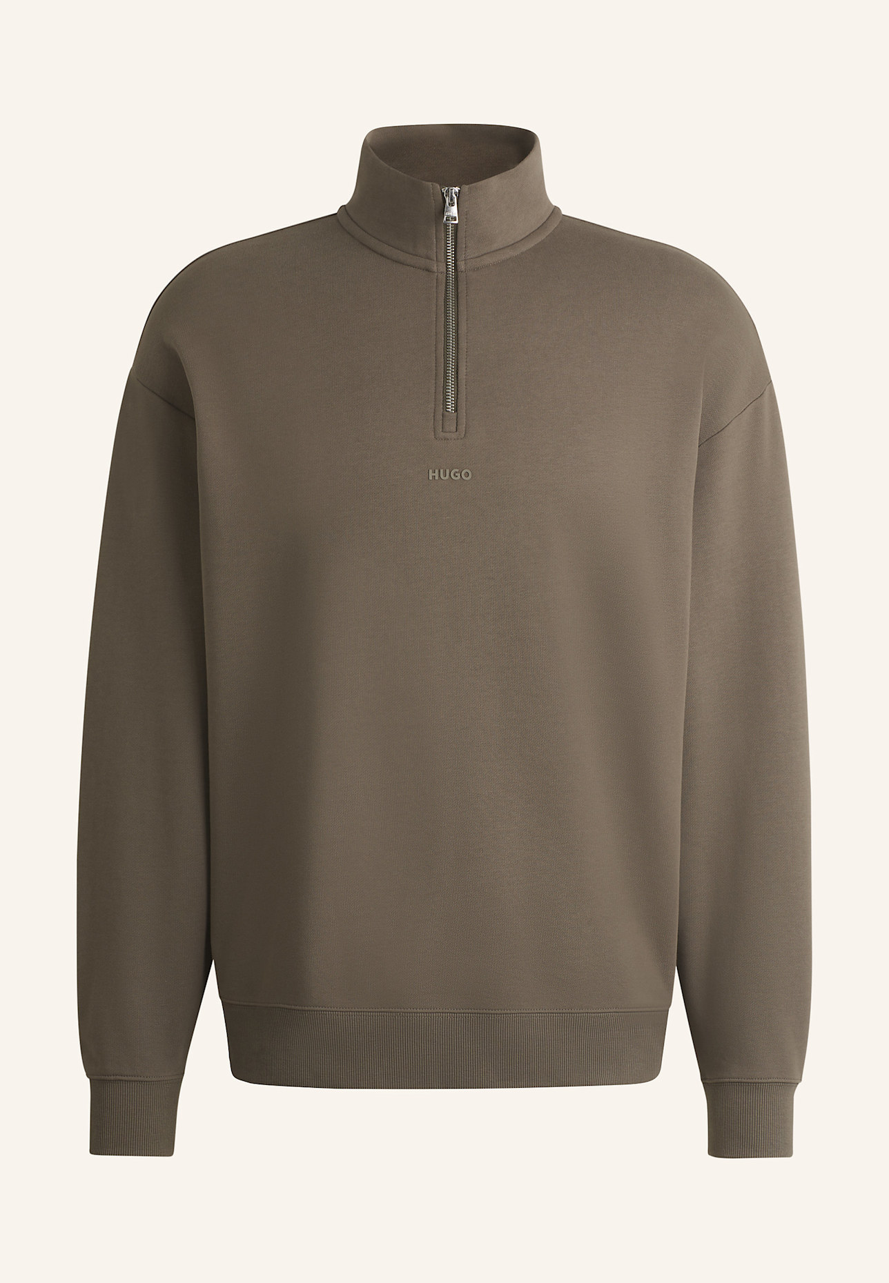 HUGO Sweatshirt DURTY244 Relaxed Fit: GRAU