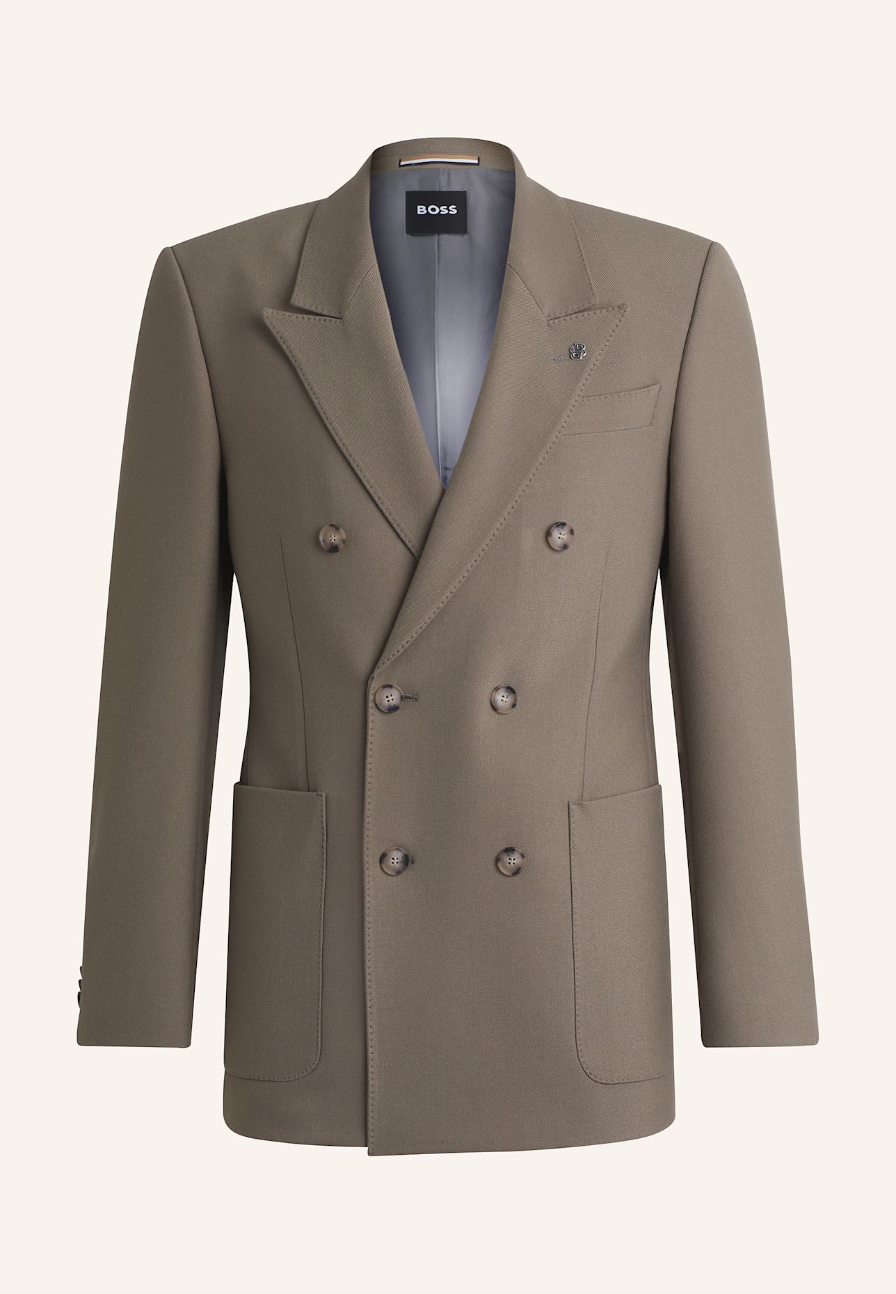 BOSS Blazer C-CALLUM-DB-PEAK-254 Relaxed Fit: BRAUN