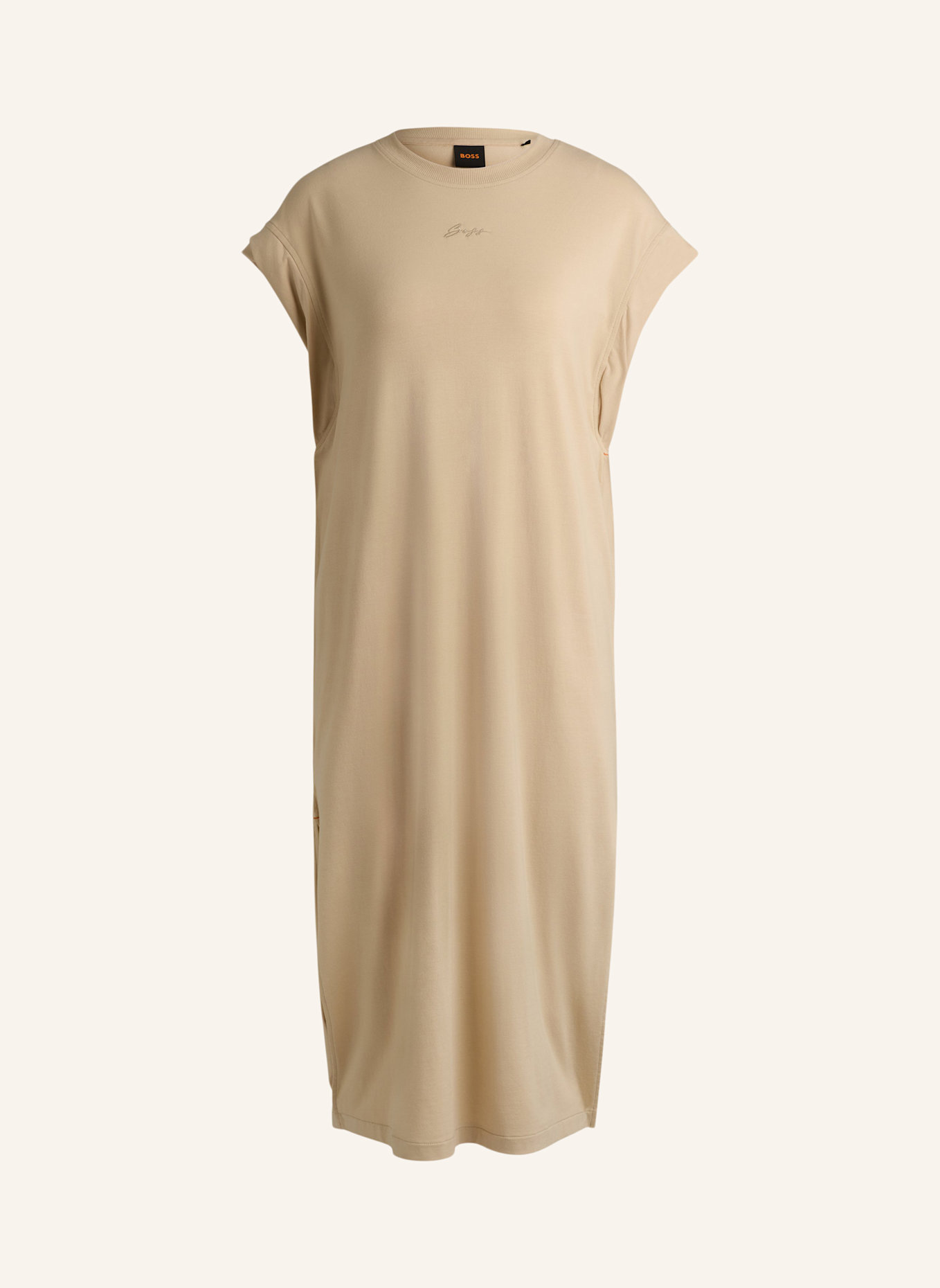 BOSS Jersey-Kleid C_EDRESS_5 Relaxed Fit: BEIGE