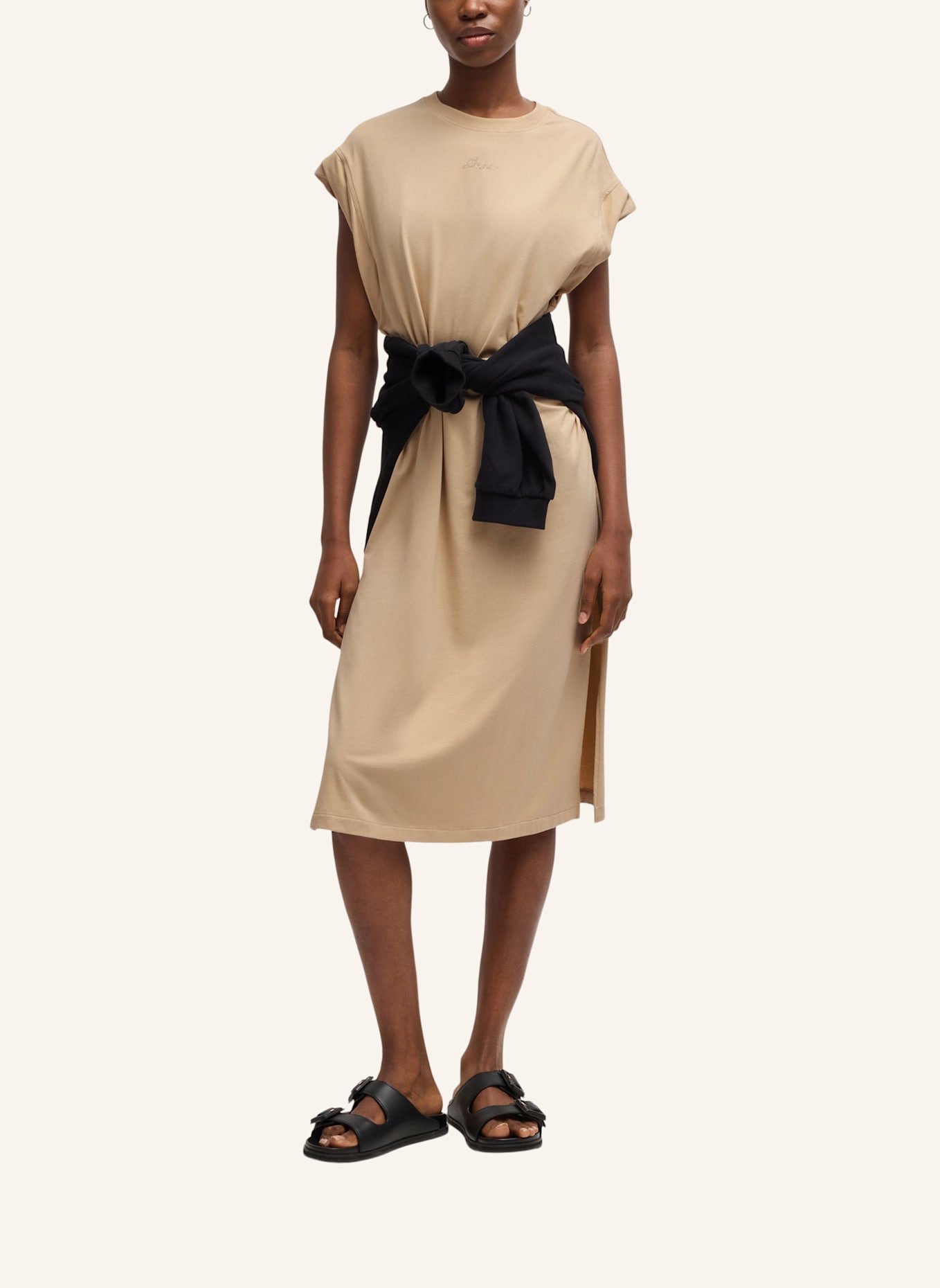 BOSS Jersey-Kleid C_EDRESS_5 Relaxed Fit: BEIGE