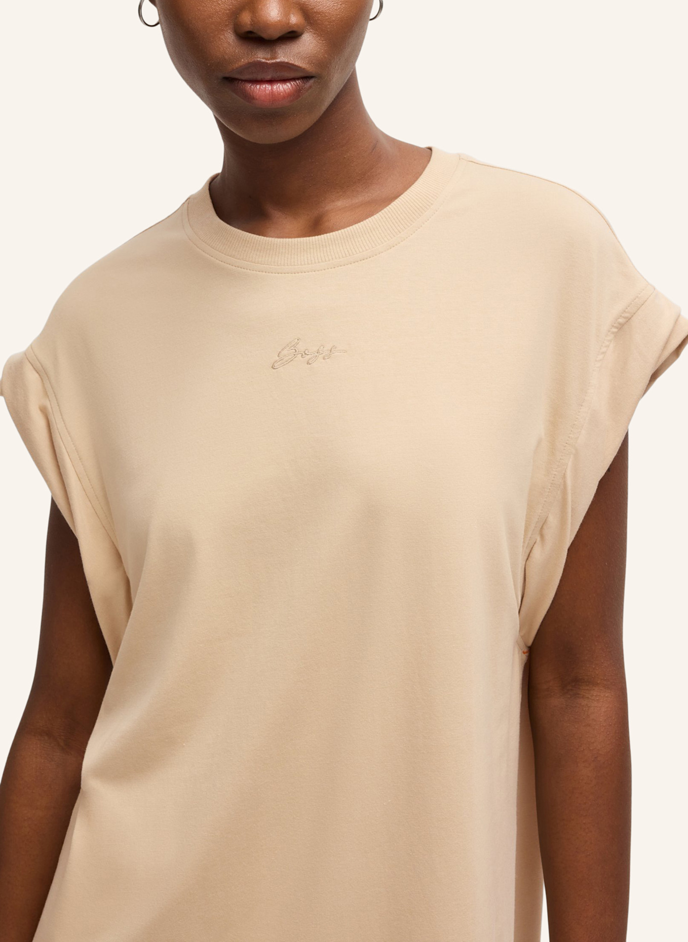 BOSS Jersey-Kleid C_EDRESS_5 Relaxed Fit: BEIGE