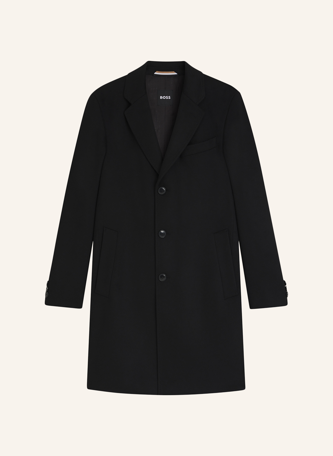 BOSS Klassischer Mantel H-HYDE-254_LUX Slim Fit: SCHWARZ