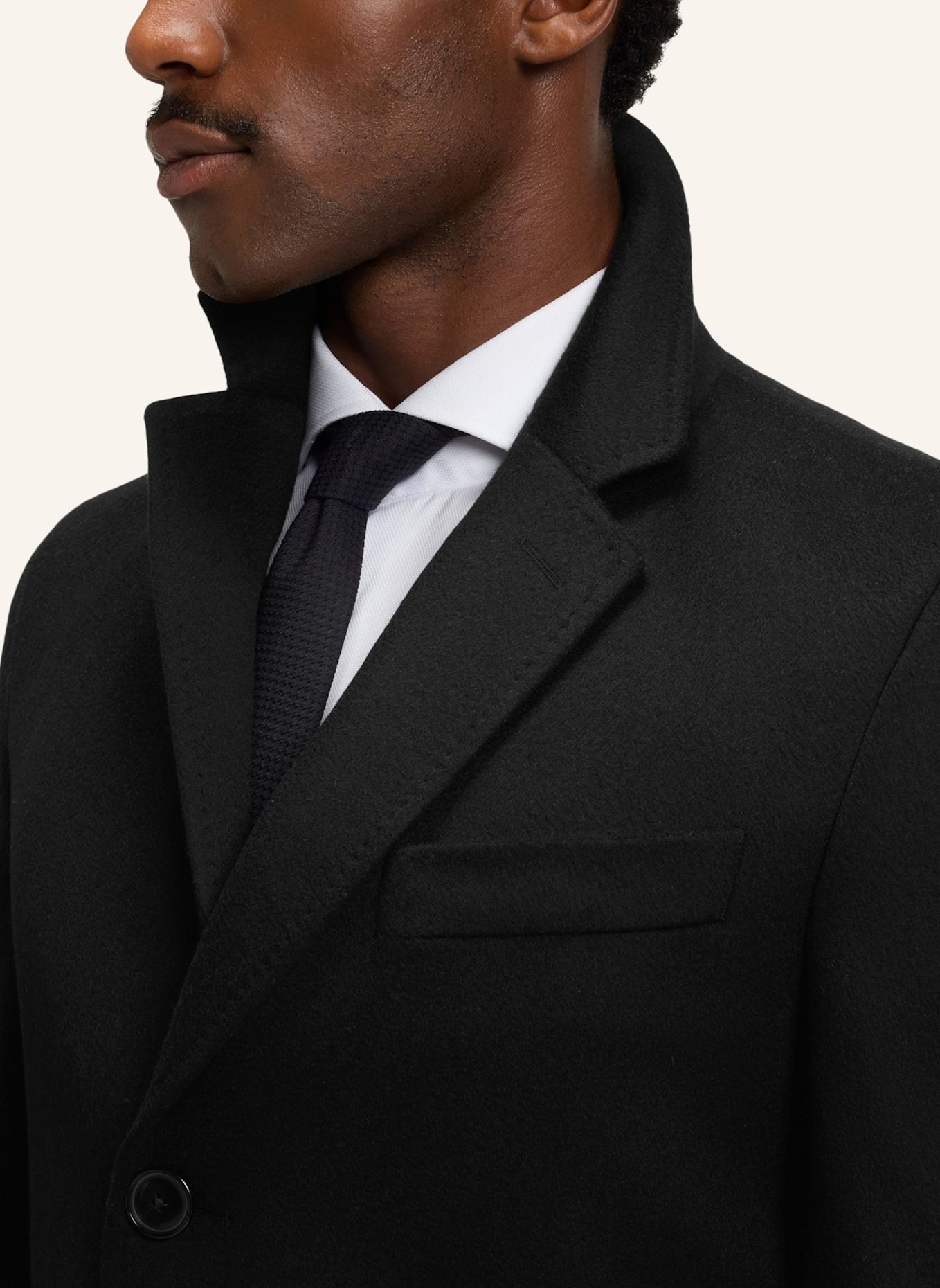 BOSS Klassischer Mantel H-HYDE-254_LUX Slim Fit: SCHWARZ