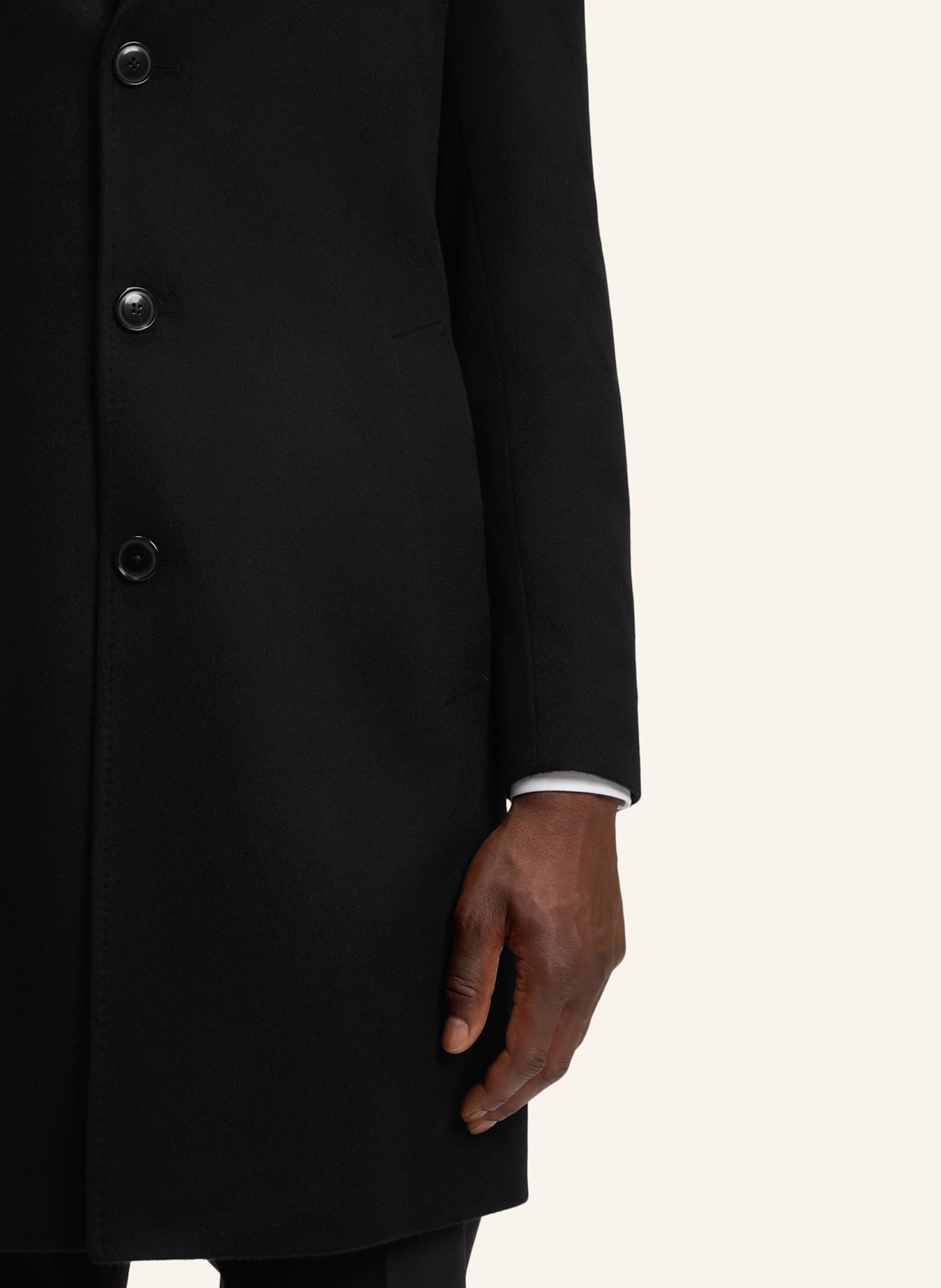 BOSS Klassischer Mantel H-HYDE-254_LUX Slim Fit: SCHWARZ