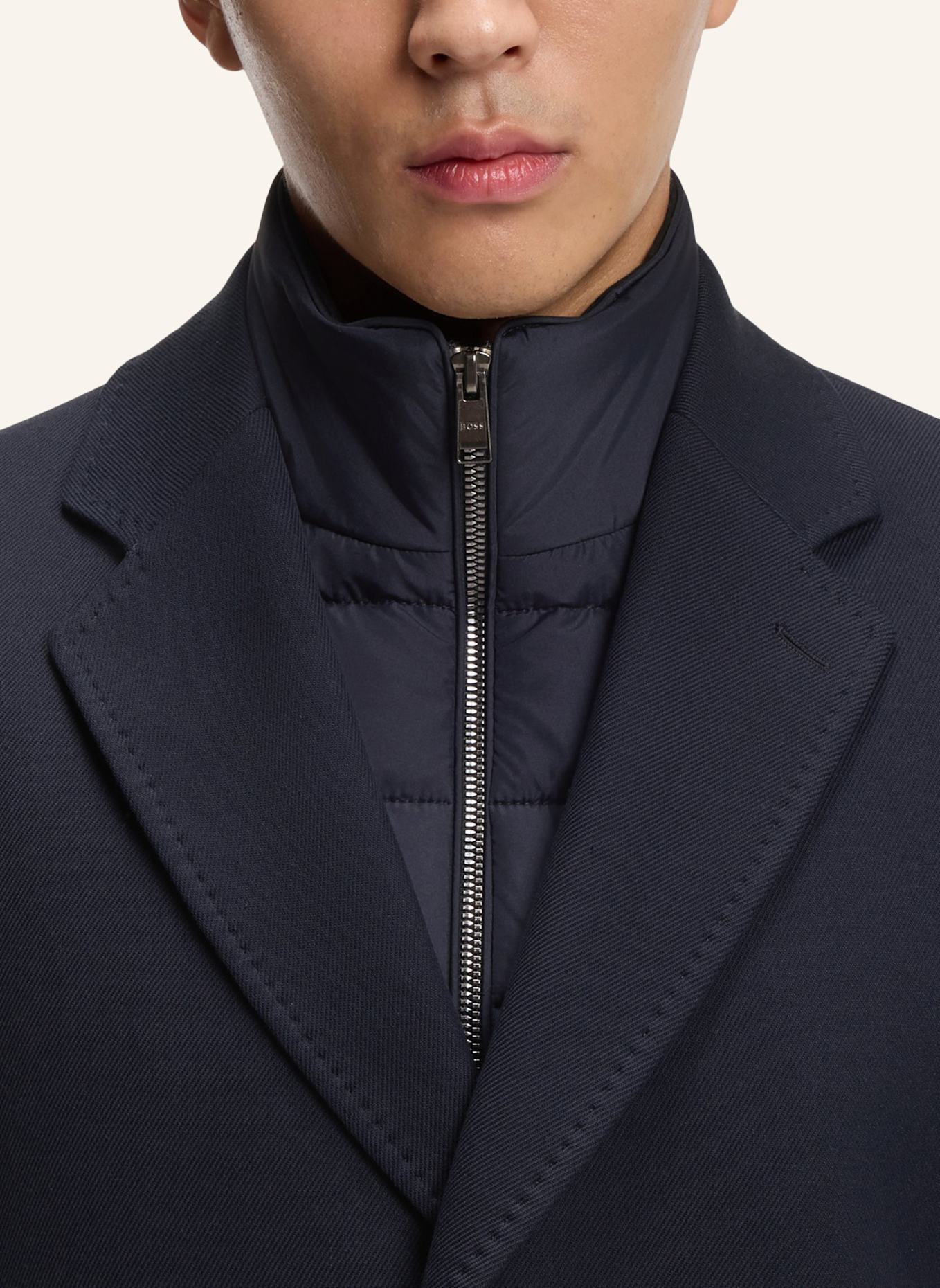 BOSS Klassischer Mantel H-HYDE-BIB-254 Slim Fit: DUNKELBLAU