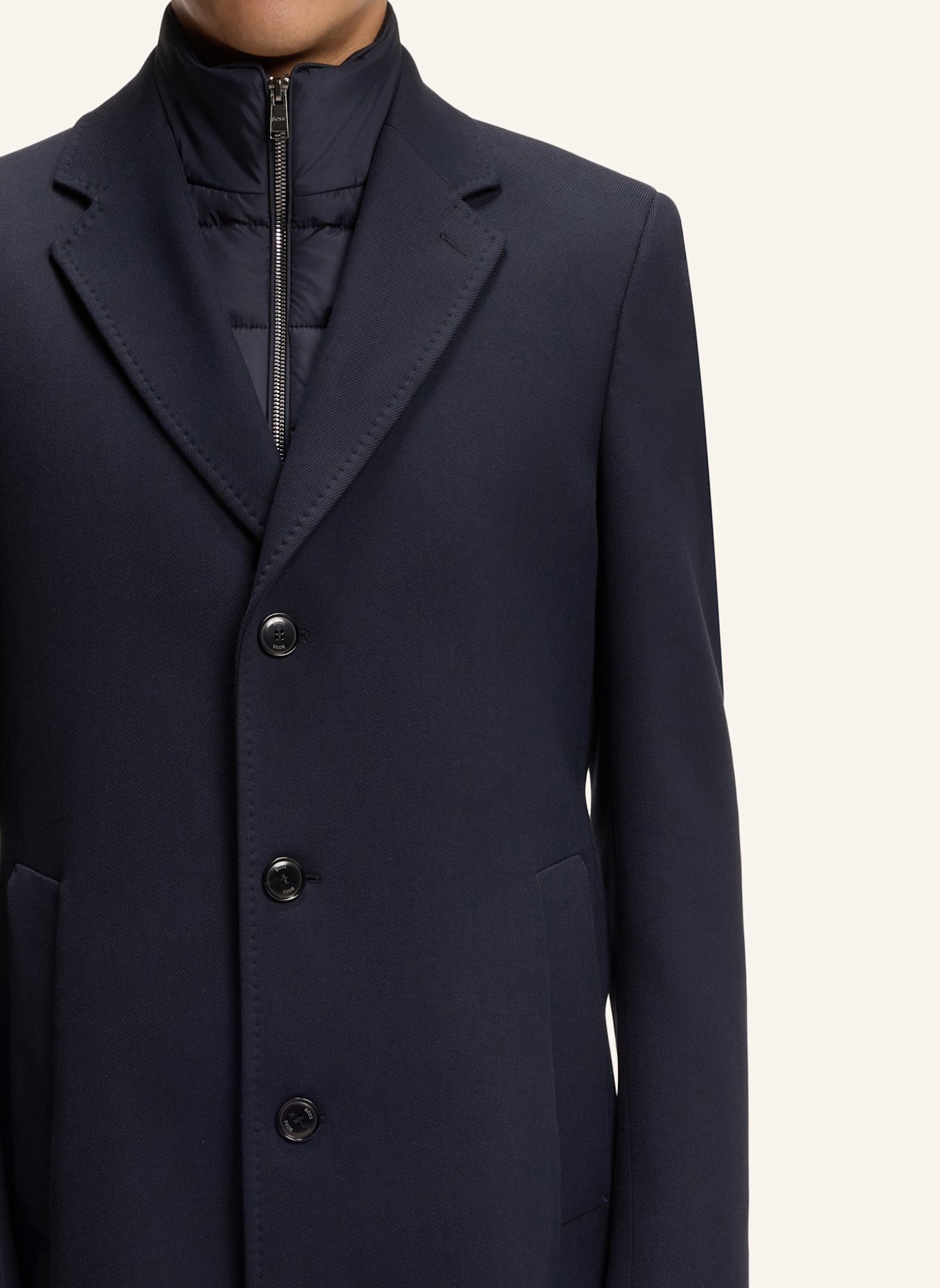 BOSS Klassischer Mantel H-HYDE-BIB-254 Slim Fit: DUNKELBLAU