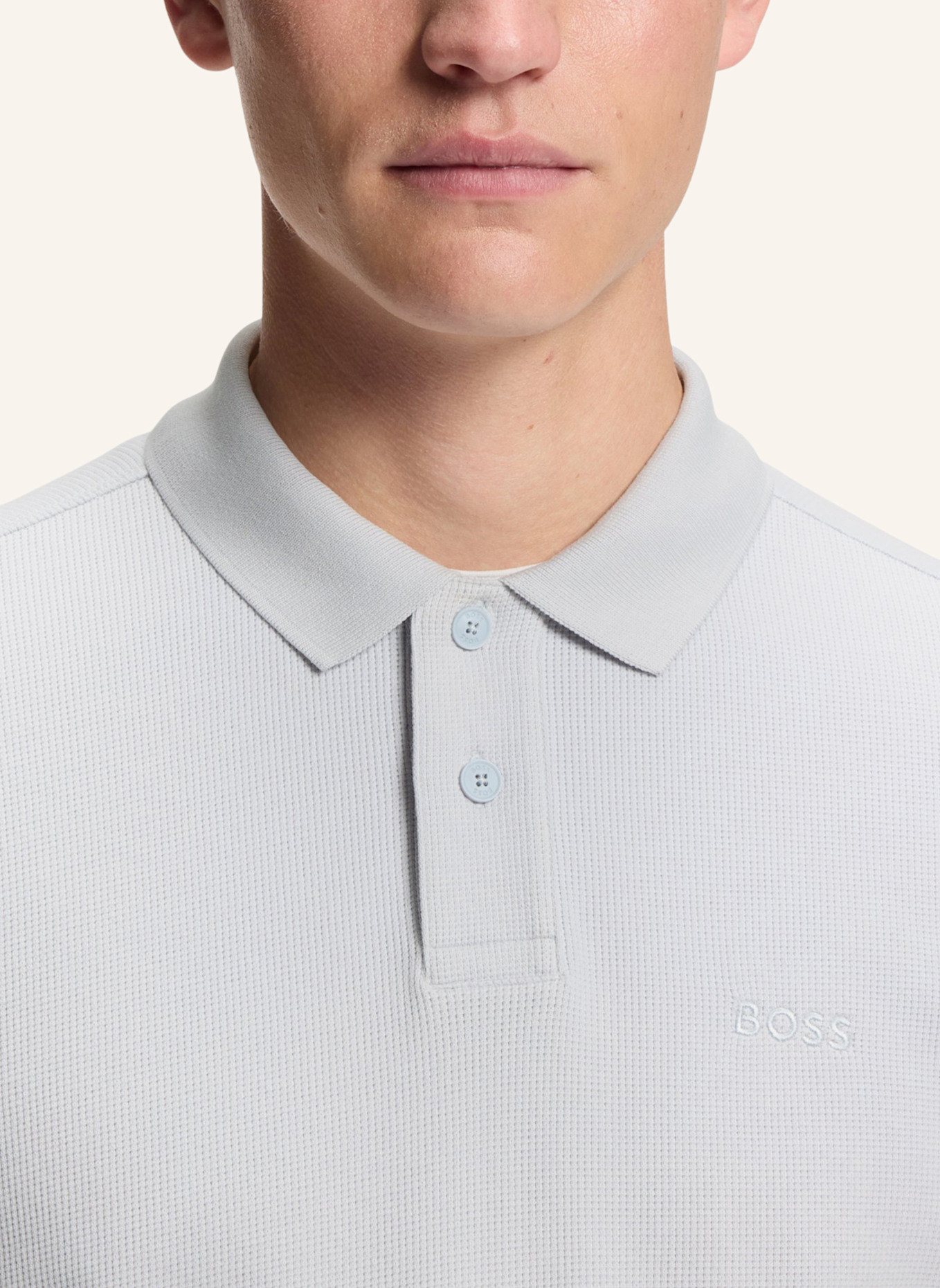 BOSS Piqué-Poloshirt PETE Regular Fit: HELLGRAU