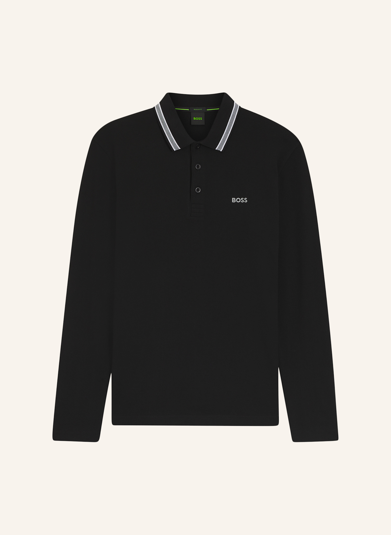 BOSS Piqué-Poloshirt PLISY Regular Fit: SCHWARZ