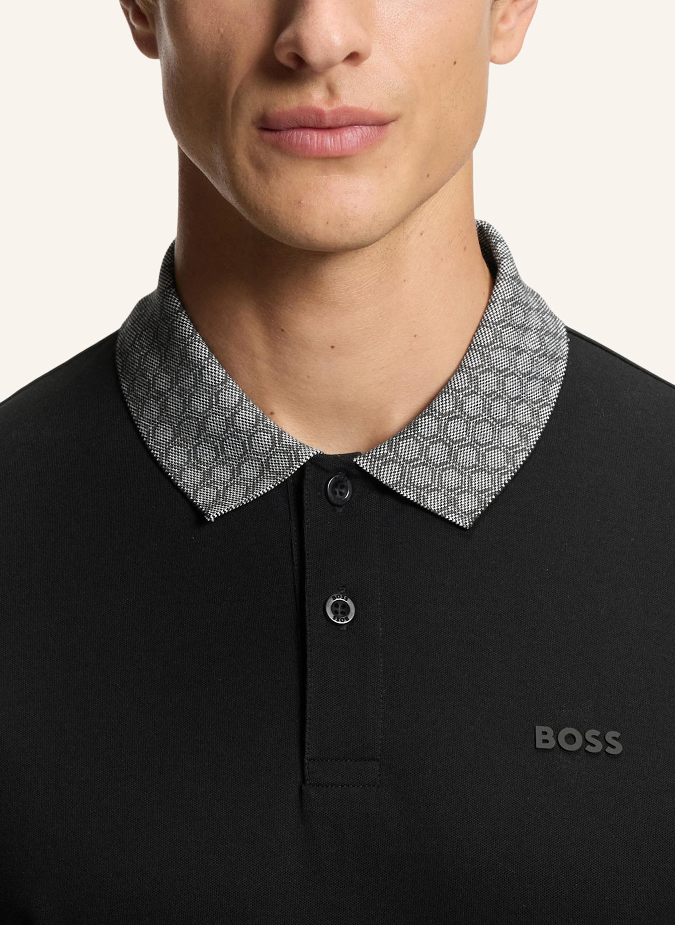BOSS Poloshirt PL_GOC CHIP PADDY Regular Fit: SCHWARZ
