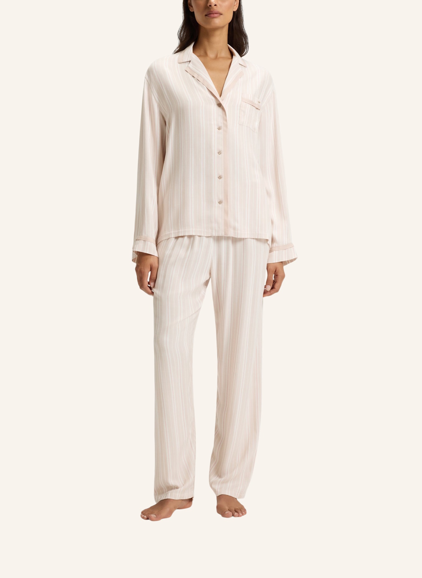 BOSS Pyjama-Oberteil TWILL_SHIRT: BEIGE