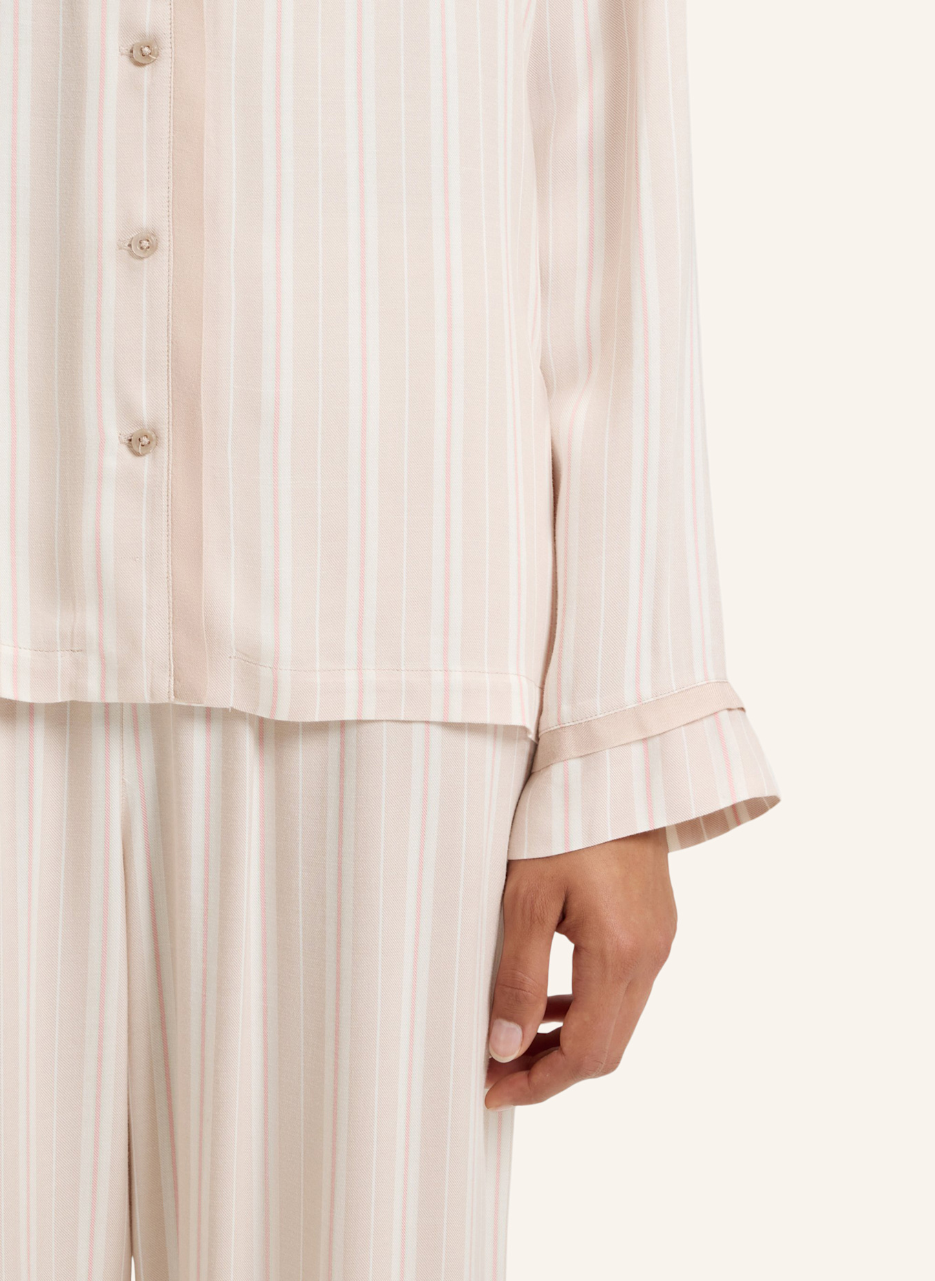 BOSS Pyjama-Oberteil TWILL_SHIRT: BEIGE