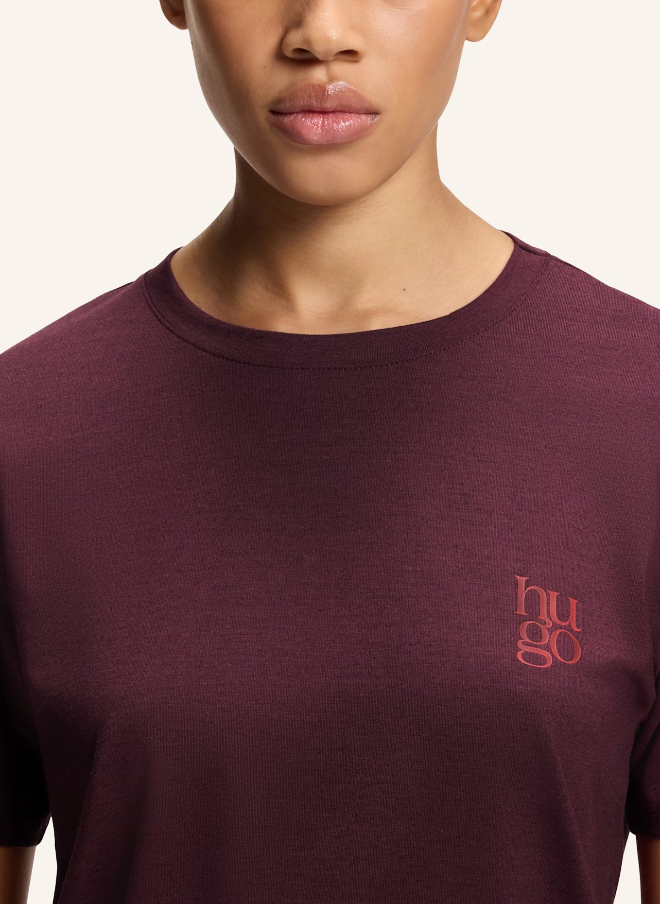 HUGO Pyjama-Oberteil CASUAL T-SHIRT Regular Fit: DUNKELLILA