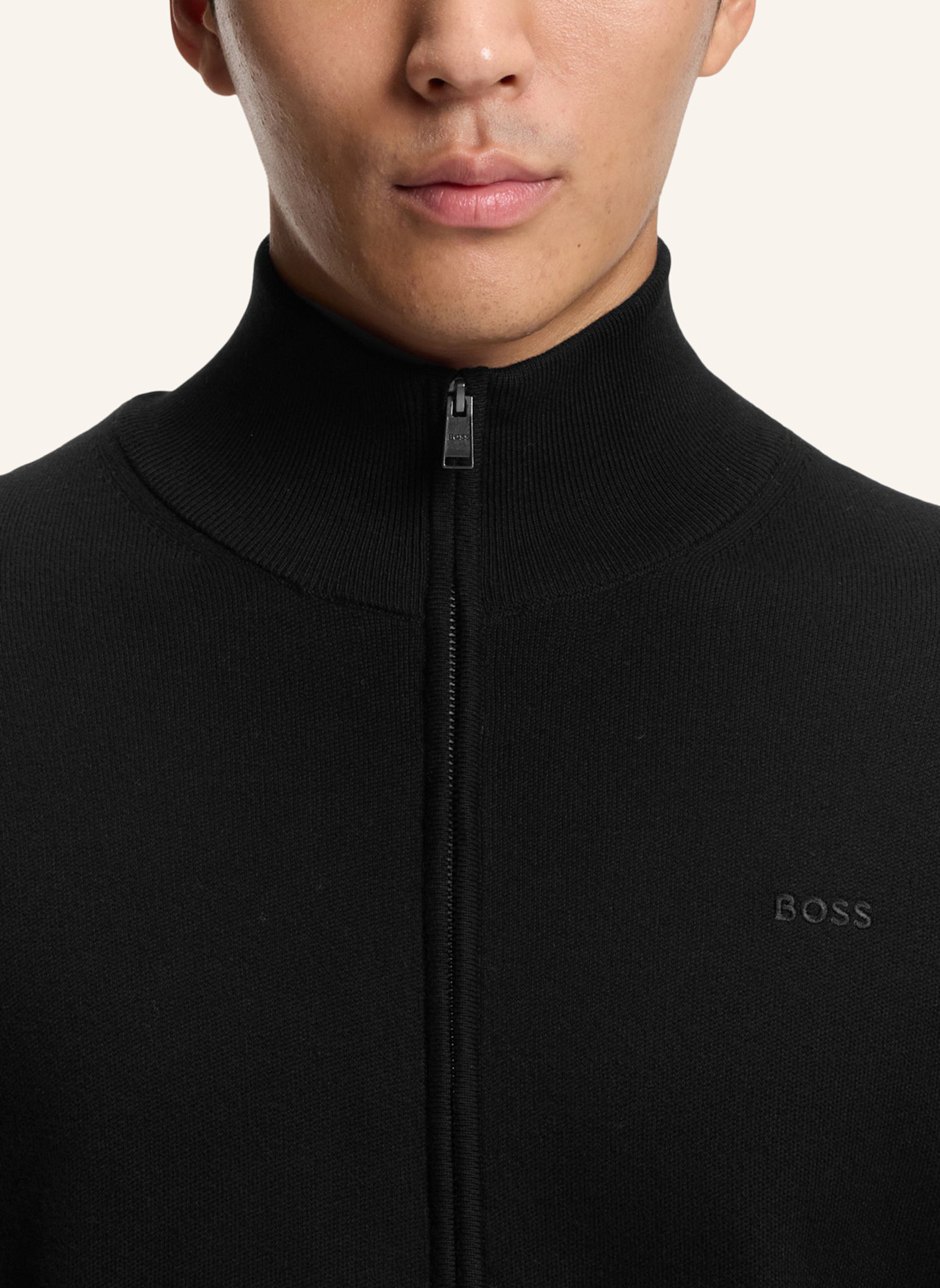 BOSS Strickjacke UPALANO-L Regular Fit: SCHWARZ