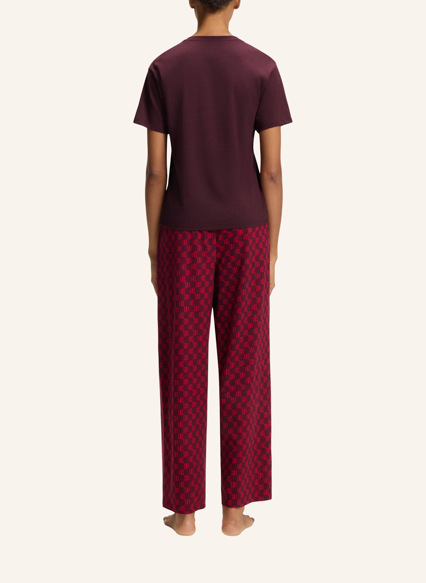 HUGO Pyjama-Oberteil CASUAL T-SHIRT Regular Fit: DUNKELLILA