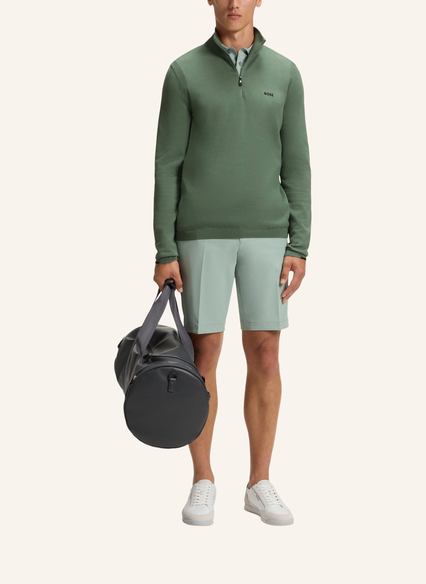 BOSS Pullover K_EVER-X QZ Regular Fit: GRÜN