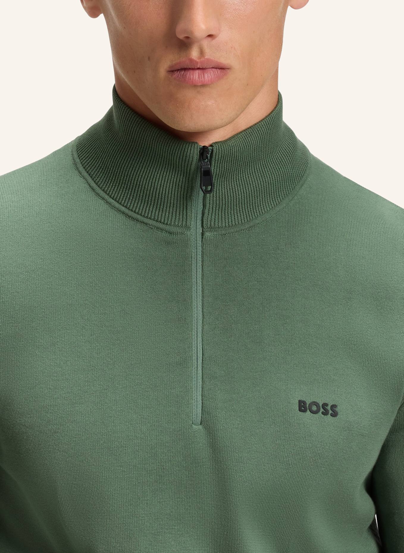 BOSS Pullover K_EVER-X QZ Regular Fit: GRÜN