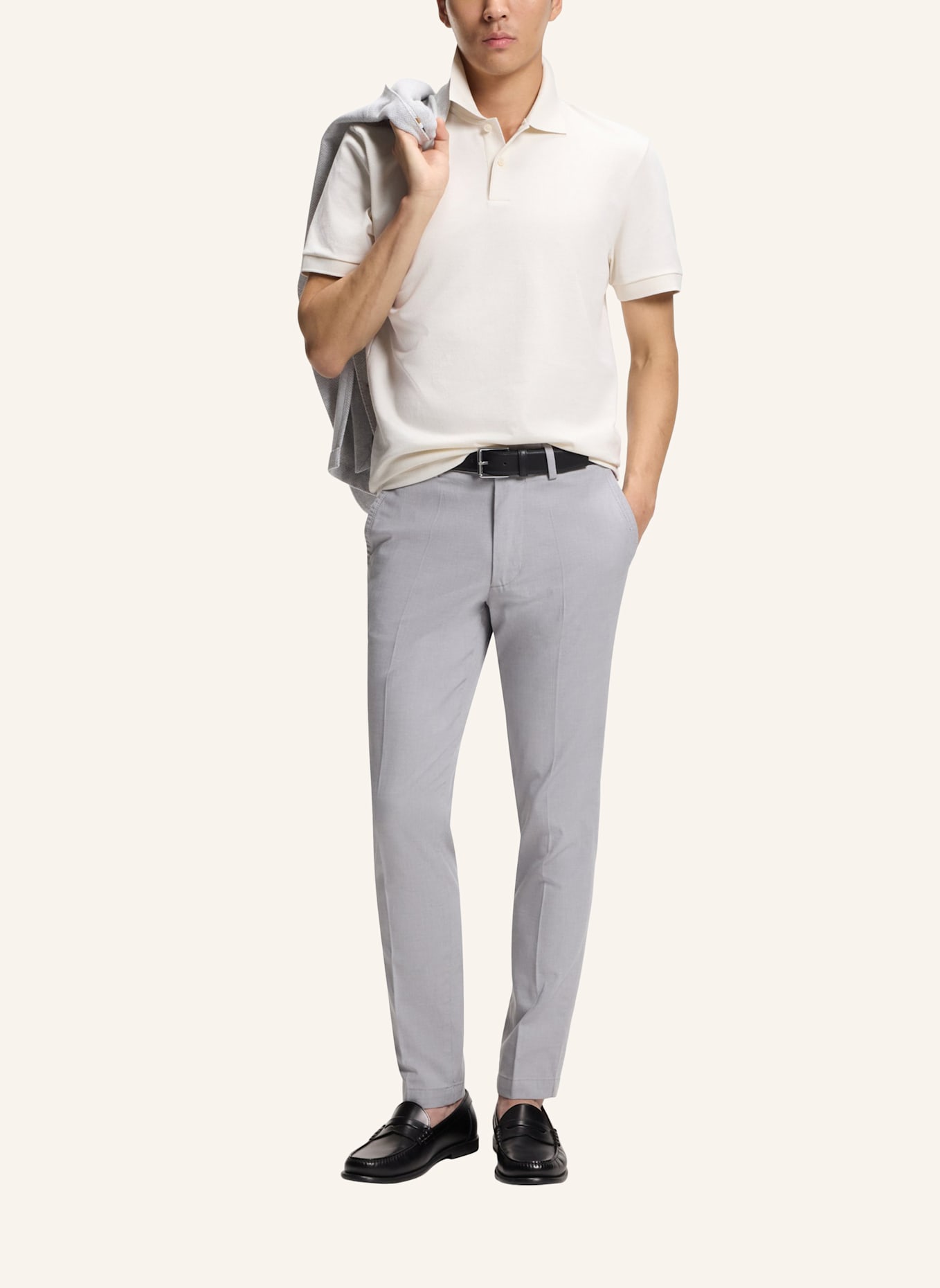 BOSS Piqué-Poloshirt PARLAY: WEISS