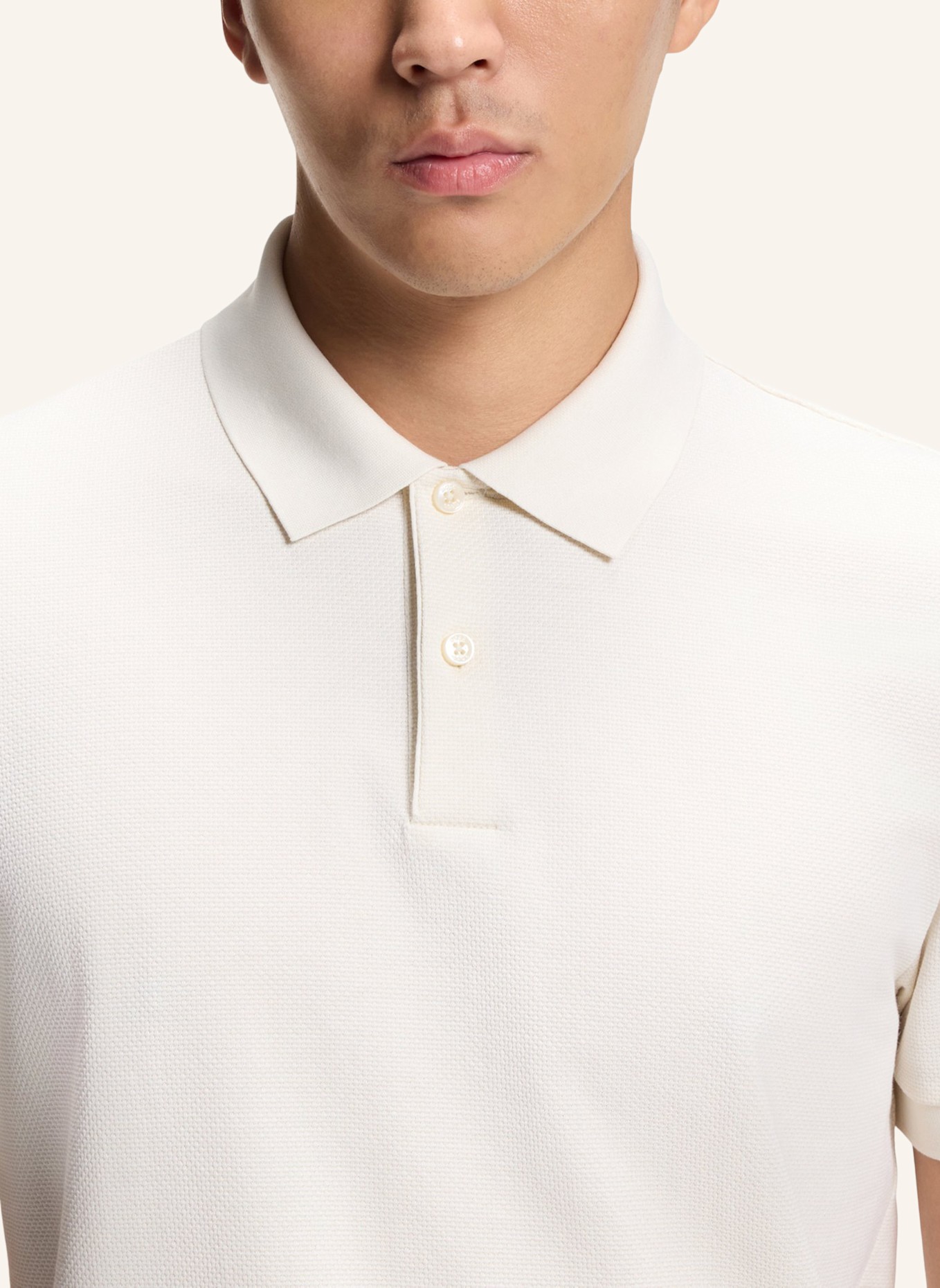 BOSS Piqué-Poloshirt PARLAY: WEISS