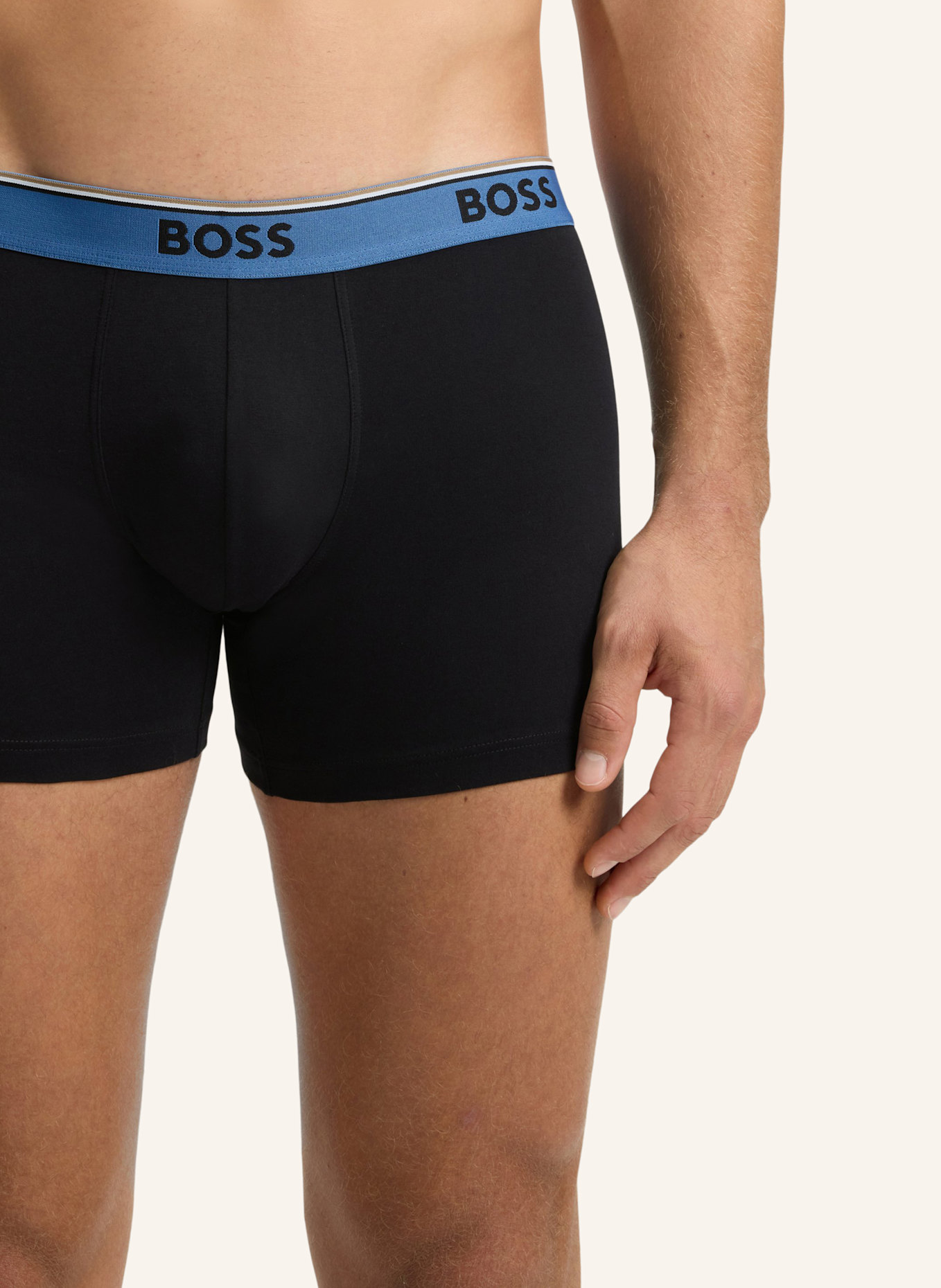 BOSS Boxershort BOXERBR 3P POWER: SCHWARZ