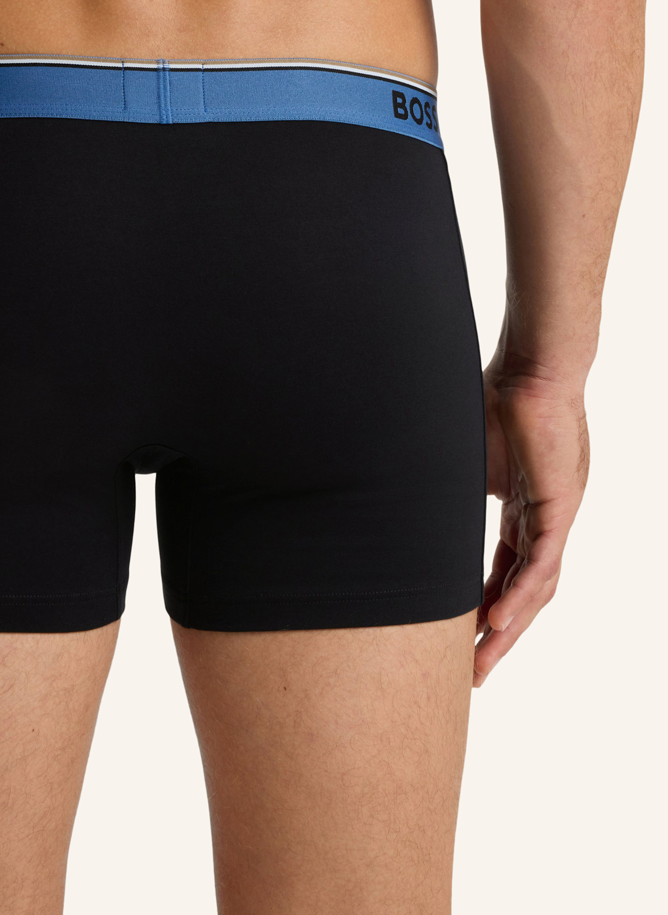 BOSS Boxershort BOXERBR 3P POWER: SCHWARZ