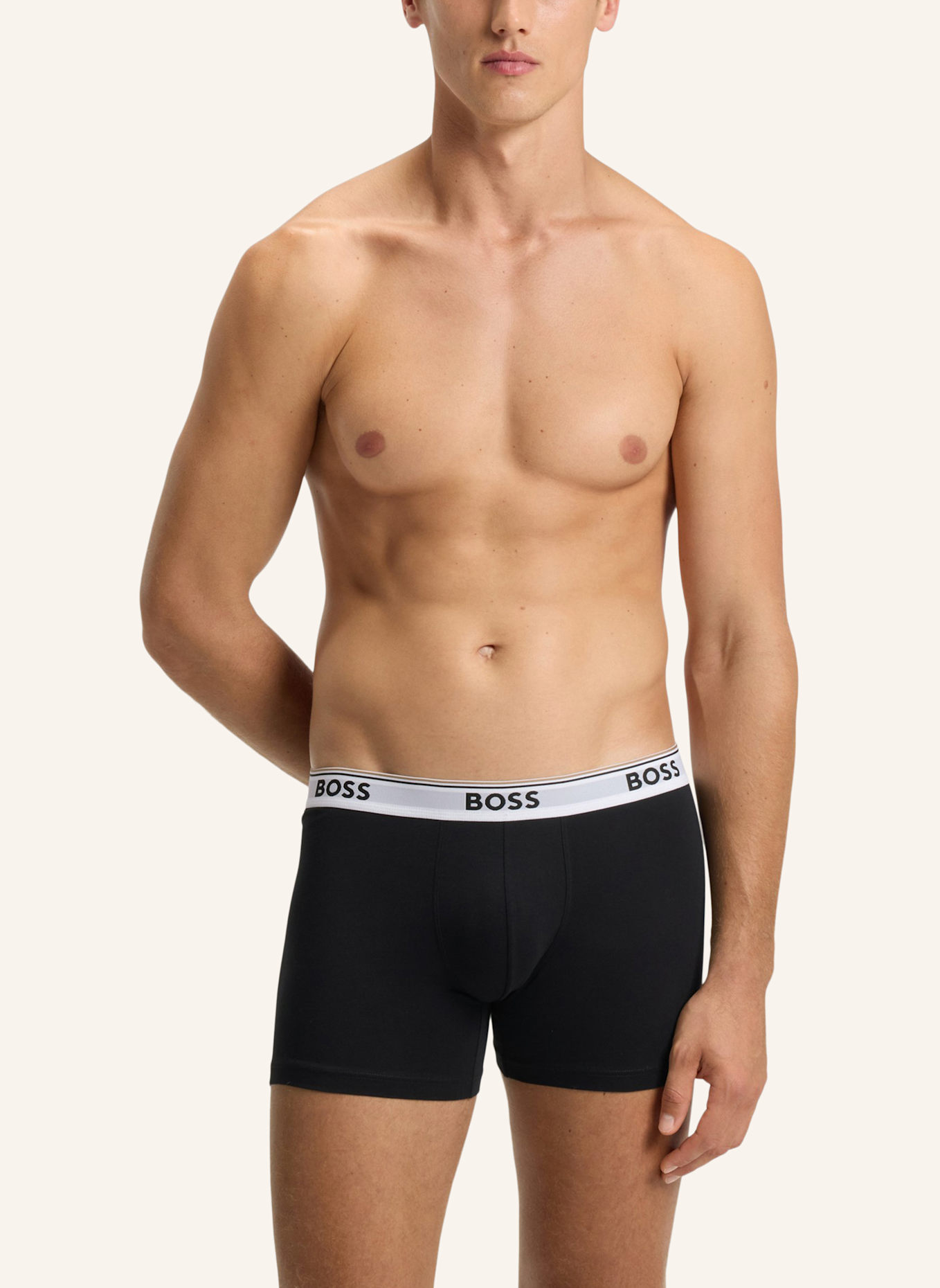 BOSS Boxershort BOXERBR 3P POWER: SCHWARZ