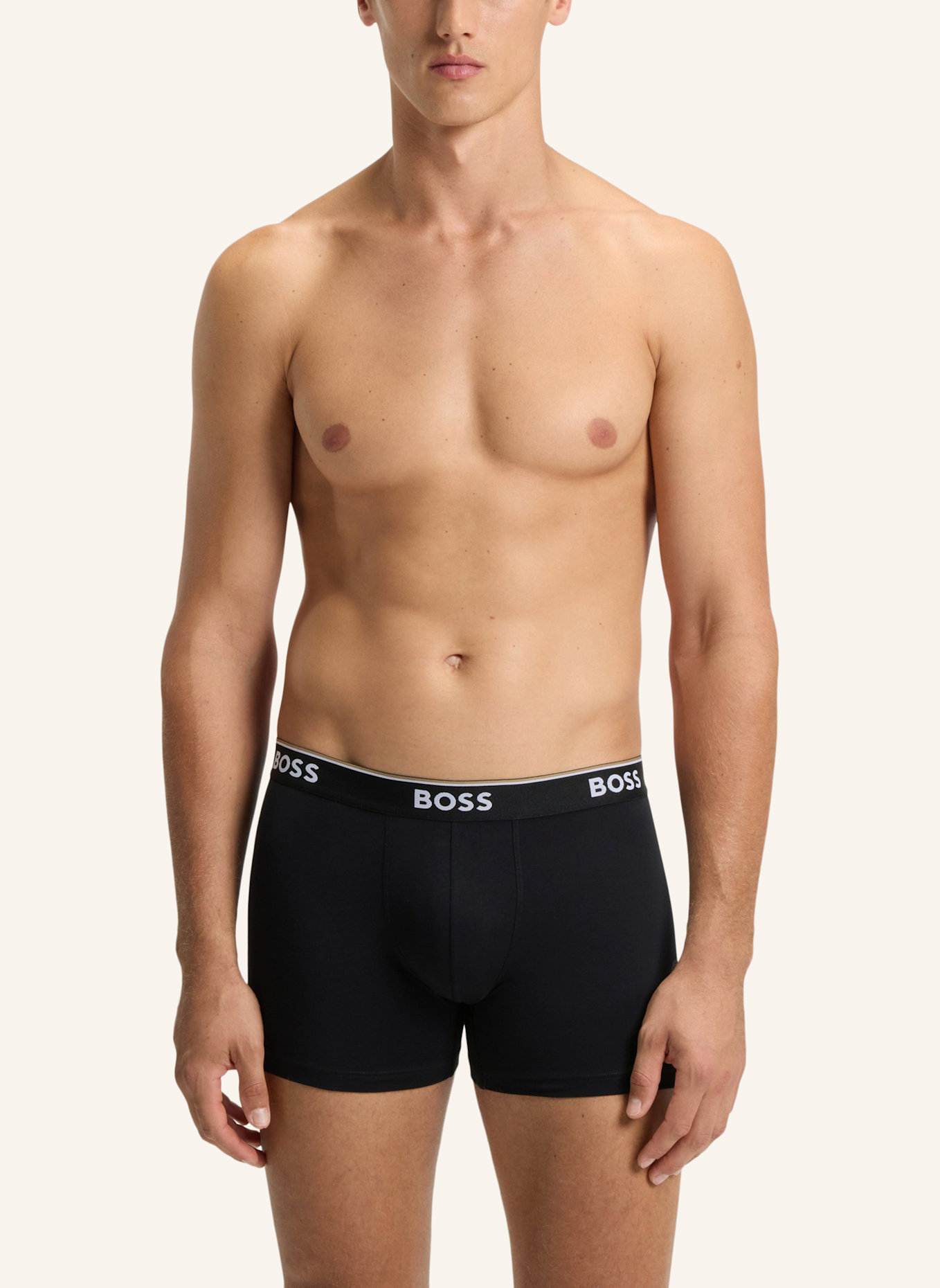 BOSS Boxershort BOXERBR 3P POWER: SCHWARZ