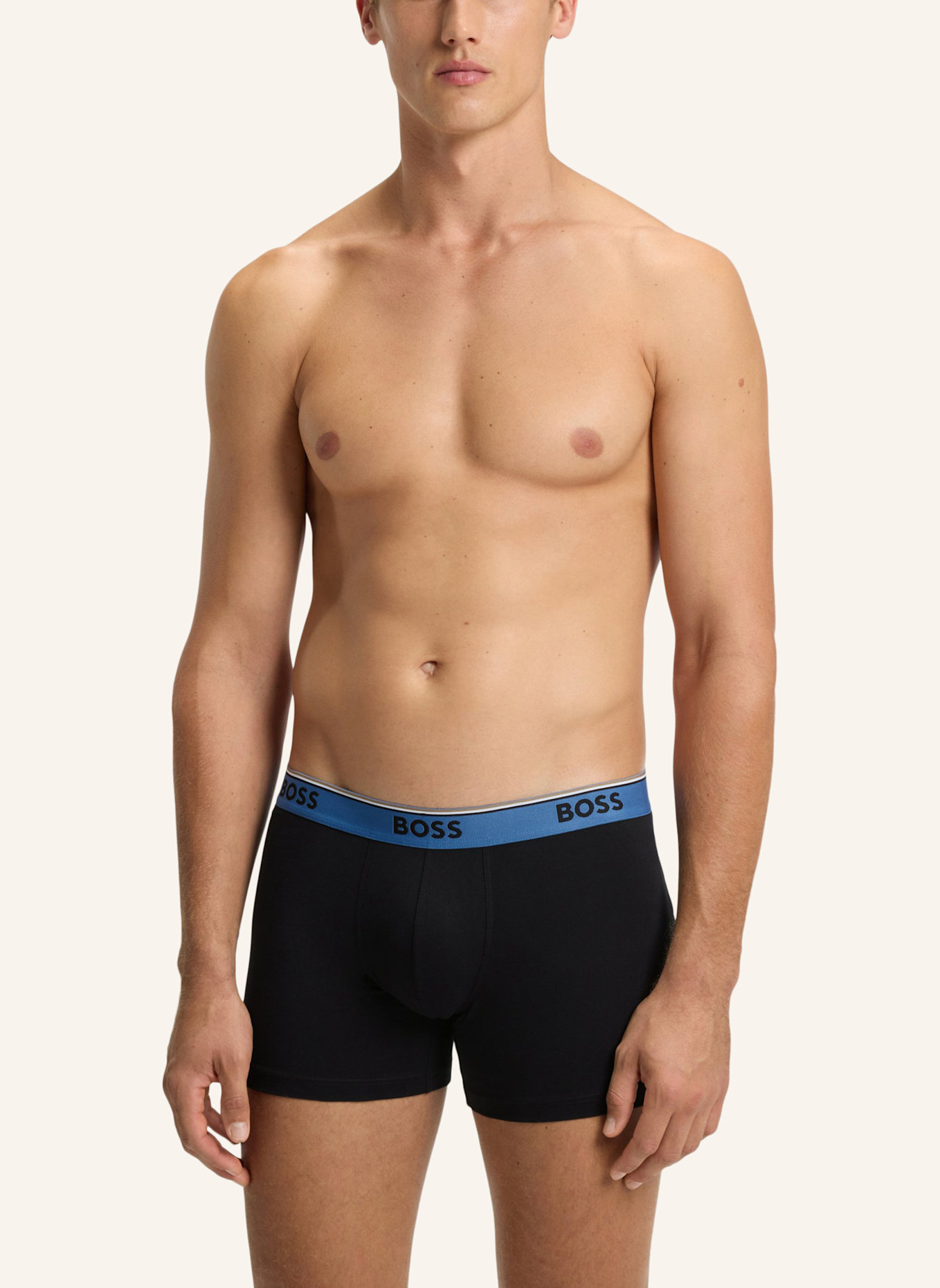 BOSS Boxershort BOXERBR 3P POWER: SCHWARZ