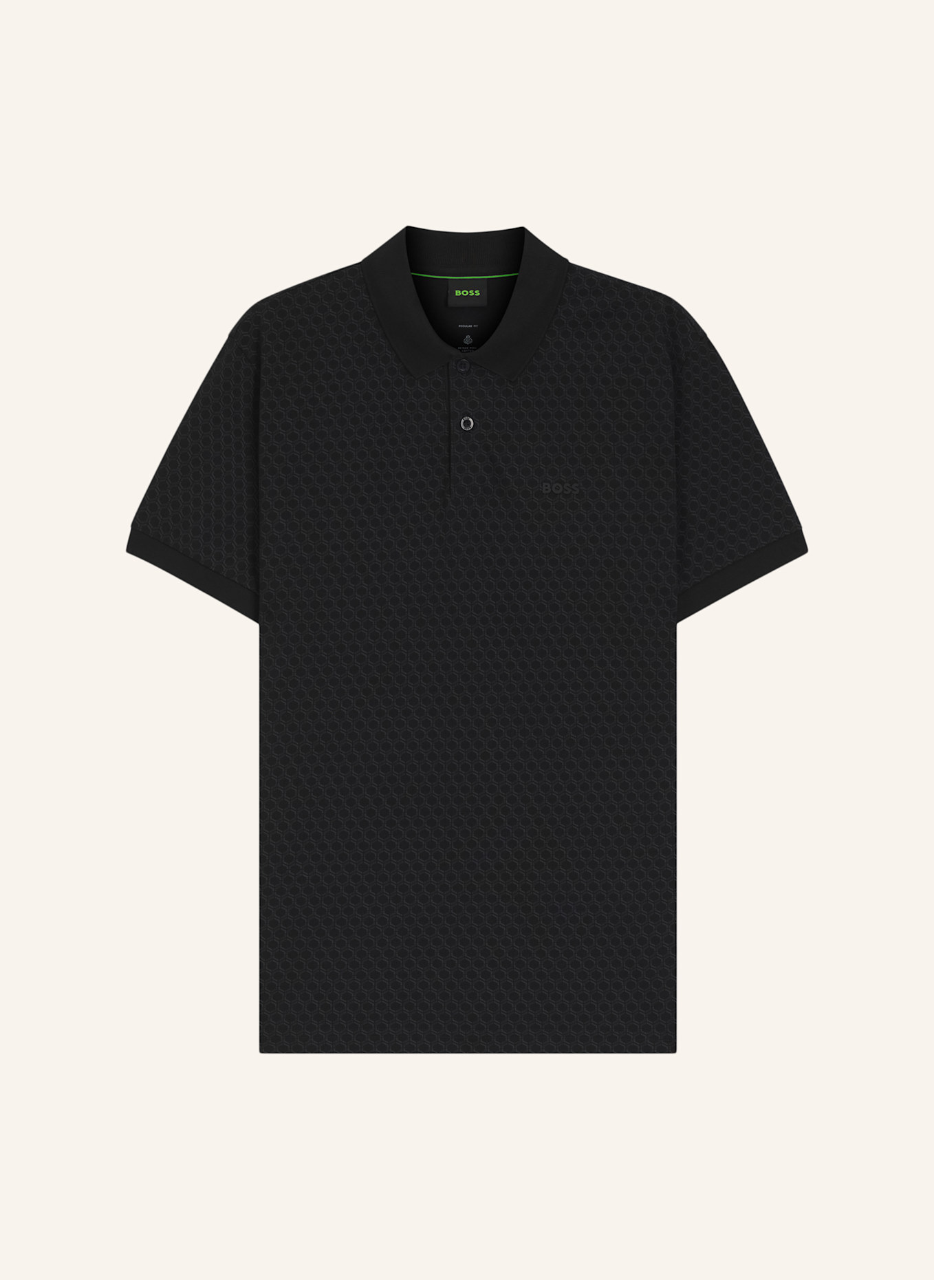BOSS Poloshirt PL_GOC CHIP PATTERN Regular Fit: SCHWARZ