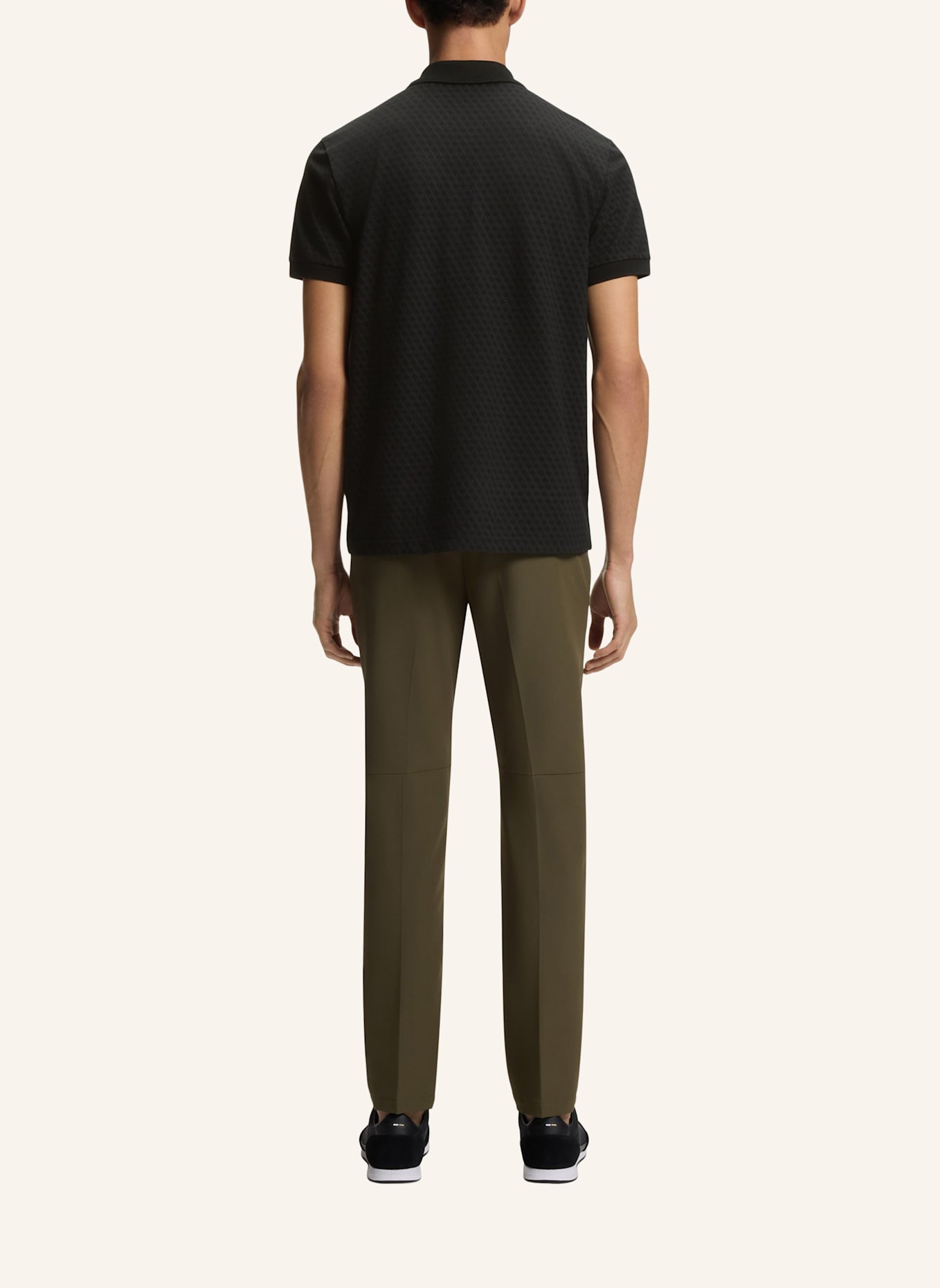 BOSS Poloshirt PL_GOC CHIP PATTERN Regular Fit: SCHWARZ