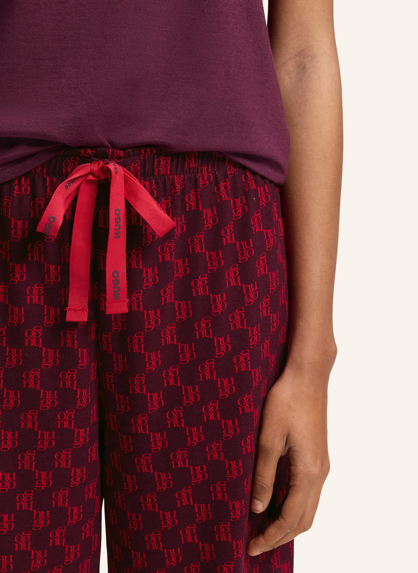 HUGO Pyjamas Unterteil CASUAL PANTS: ROT