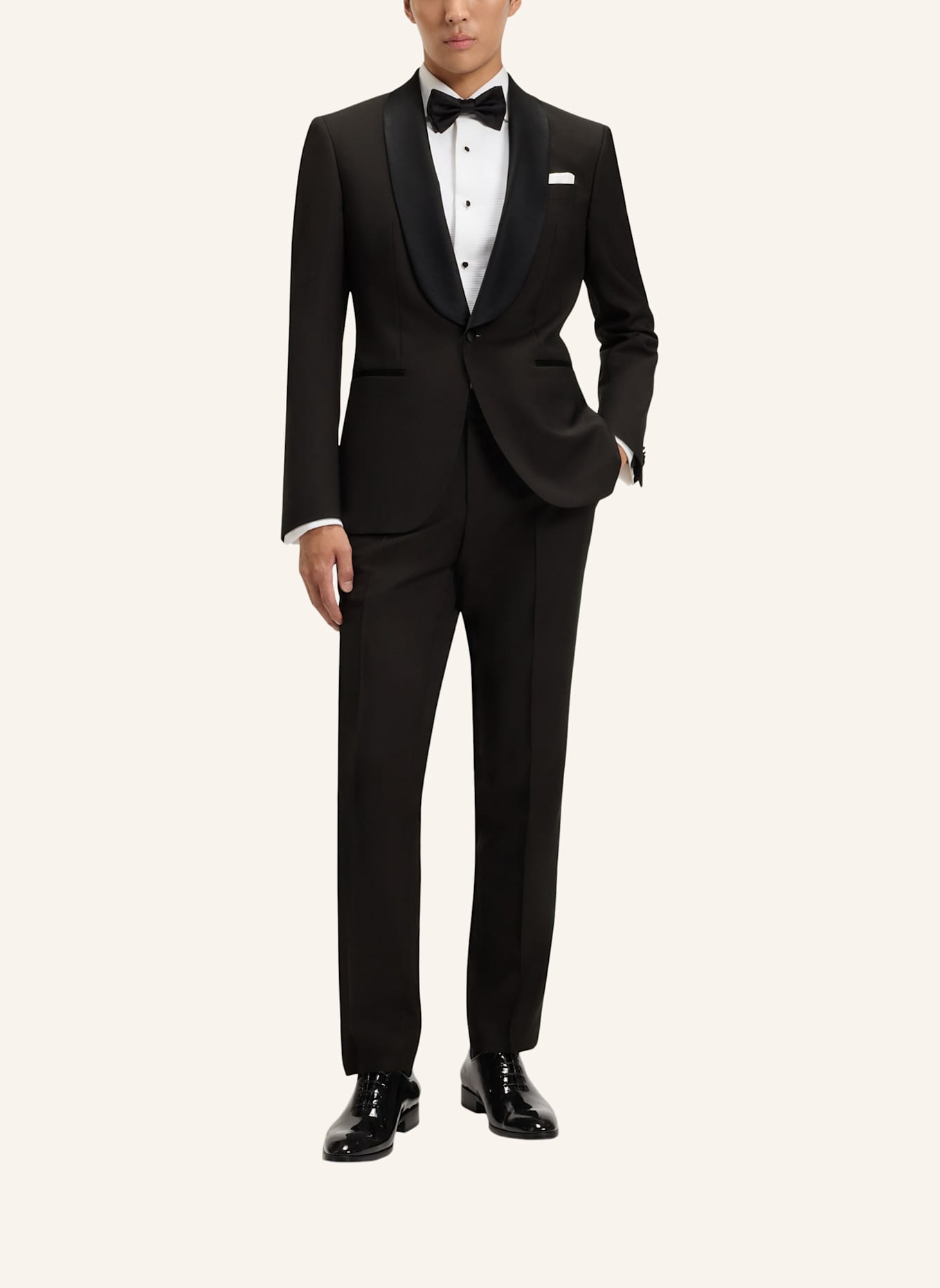 BOSS Business Anzug H-HUGE-2PCS-TUXS-254 Slim Fit: DUNKELBRAUN