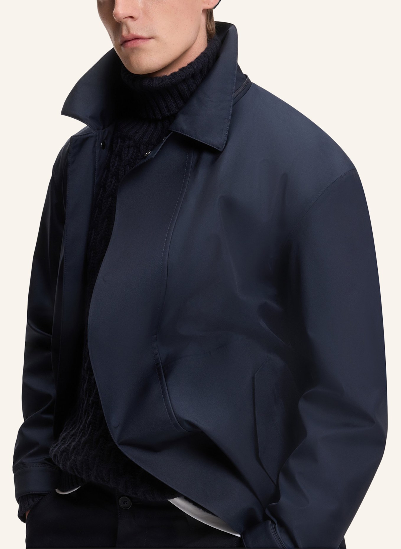 BOSS Strickmütze HERO_HAT_DB: DUNKELBLAU