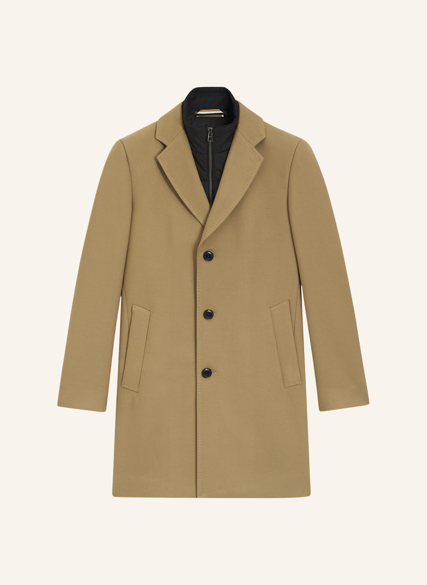 BOSS Klassischer Mantel H-HYDE-BIB-254 Slim Fit: KHAKI