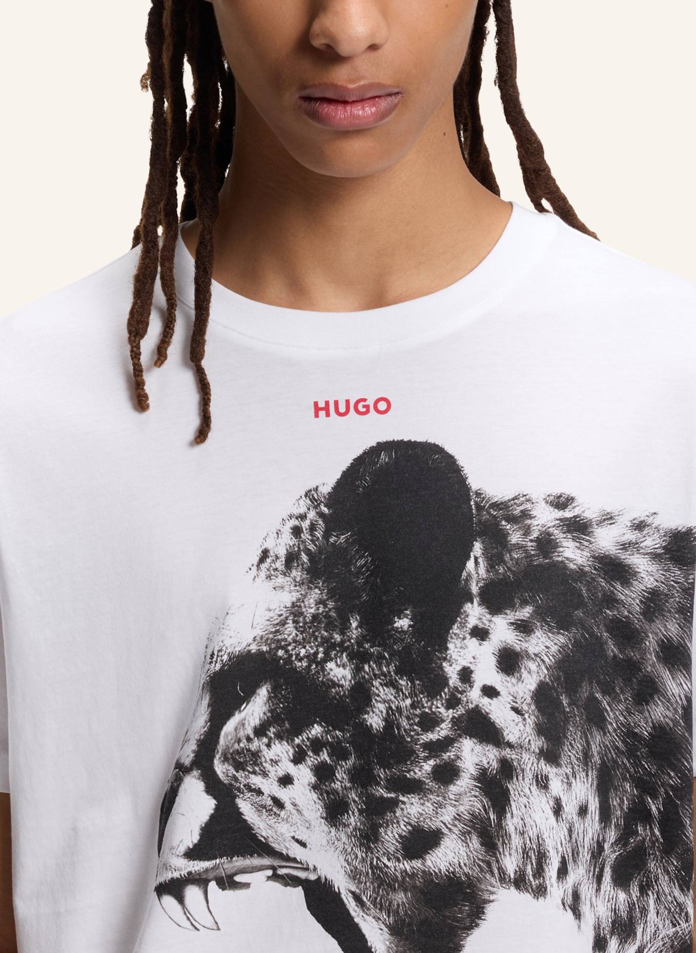 HUGO T-Shirt DIKOBRA_IN Regular Fit: WEISS