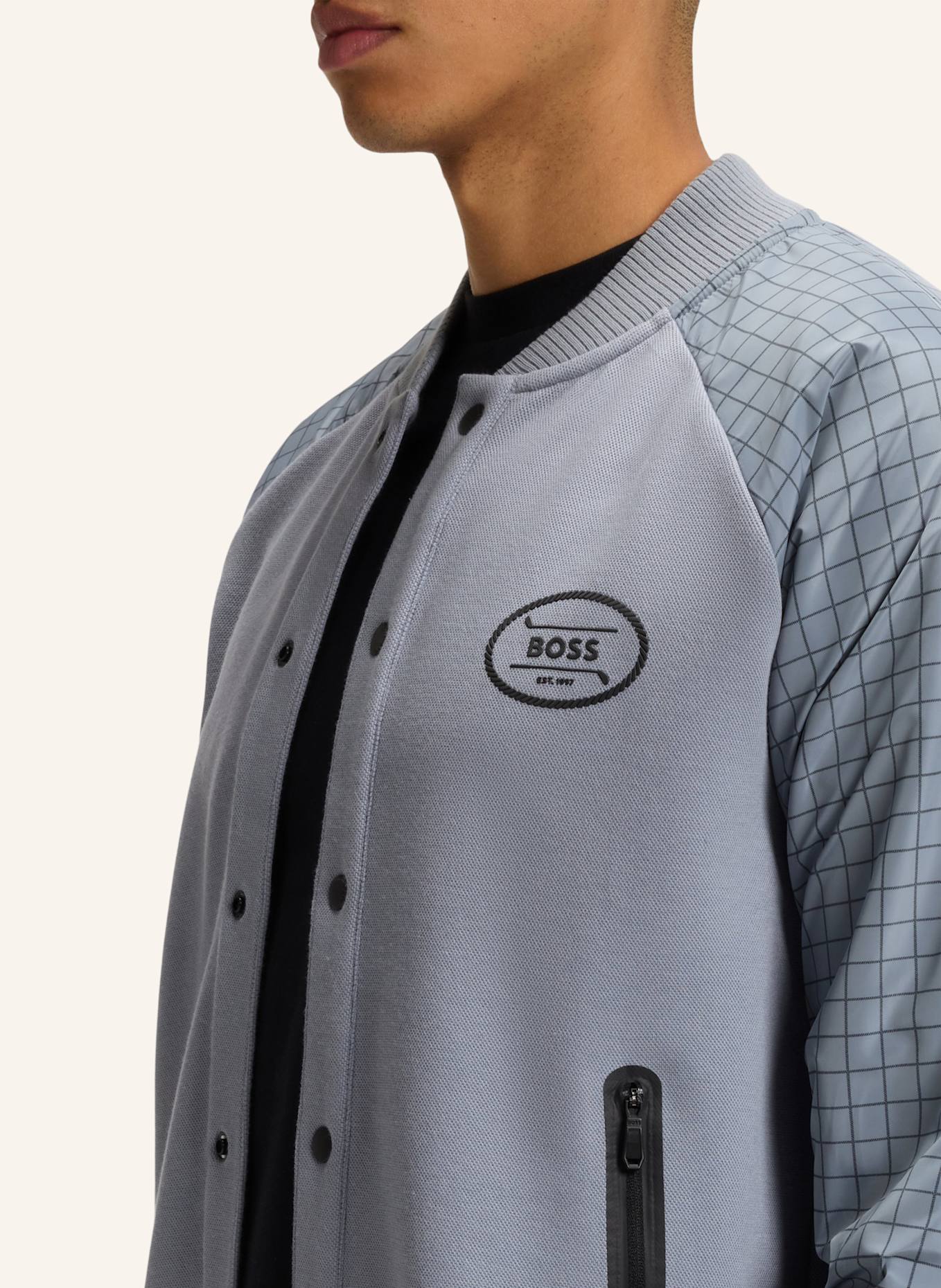 BOSS Sweatshirt FZ BOMBER GL Regular Fit: DUNKELGRAU