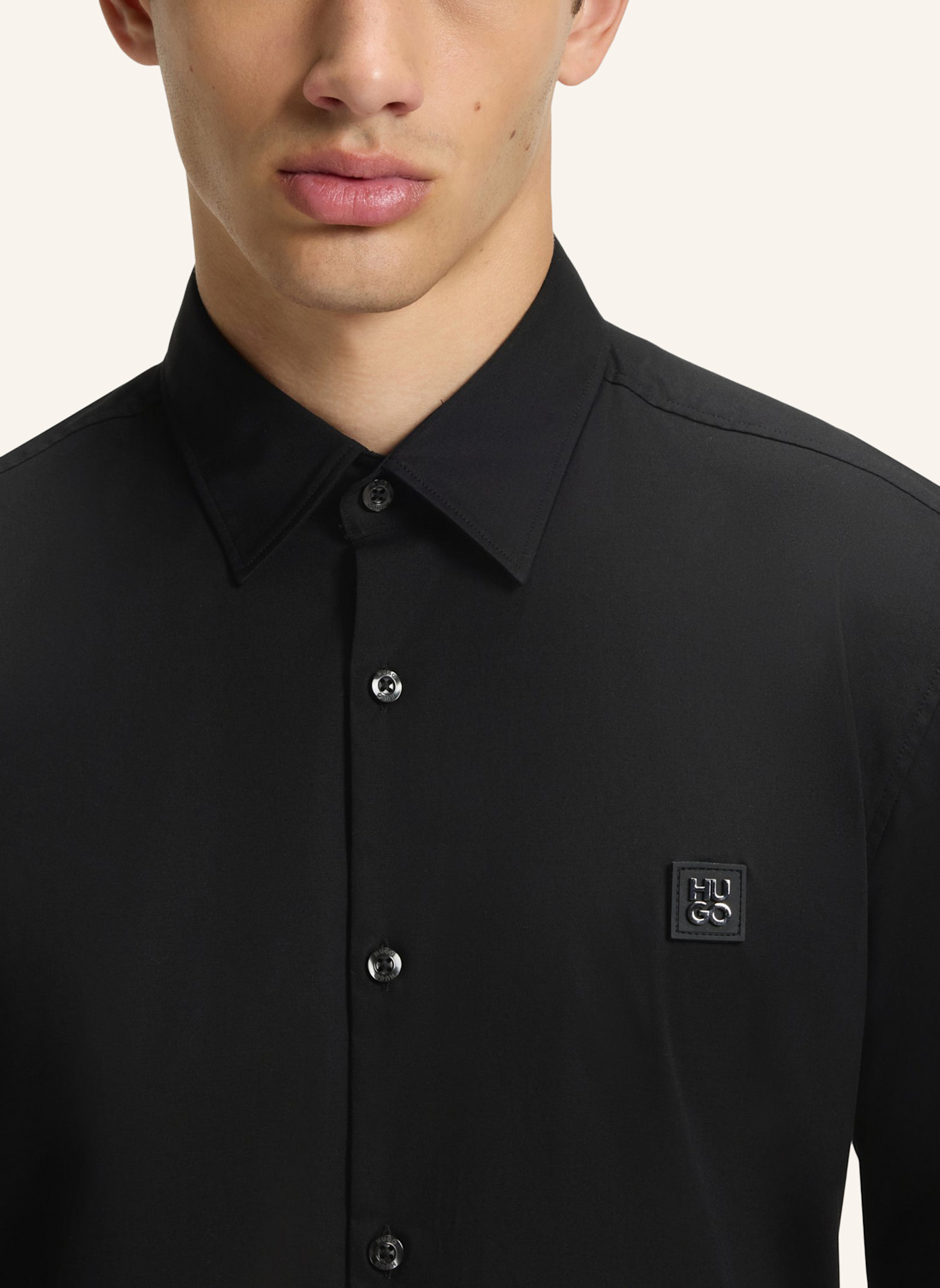 HUGO Business Hemd ERMO Slim Fit: SCHWARZ