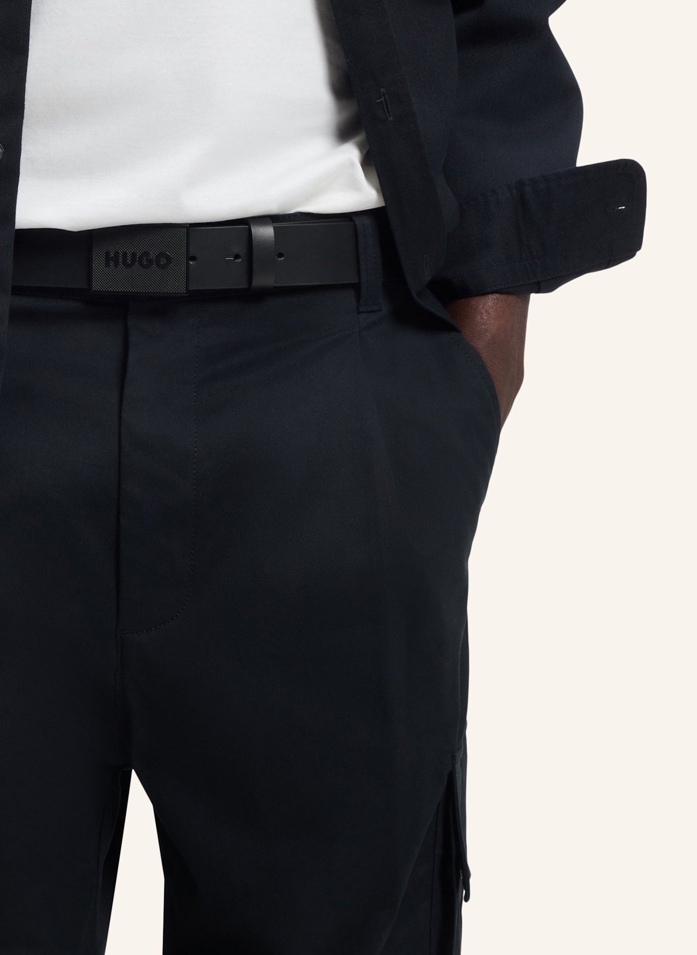 HUGO Casual Gürtel GETHON_SZ35: SCHWARZ