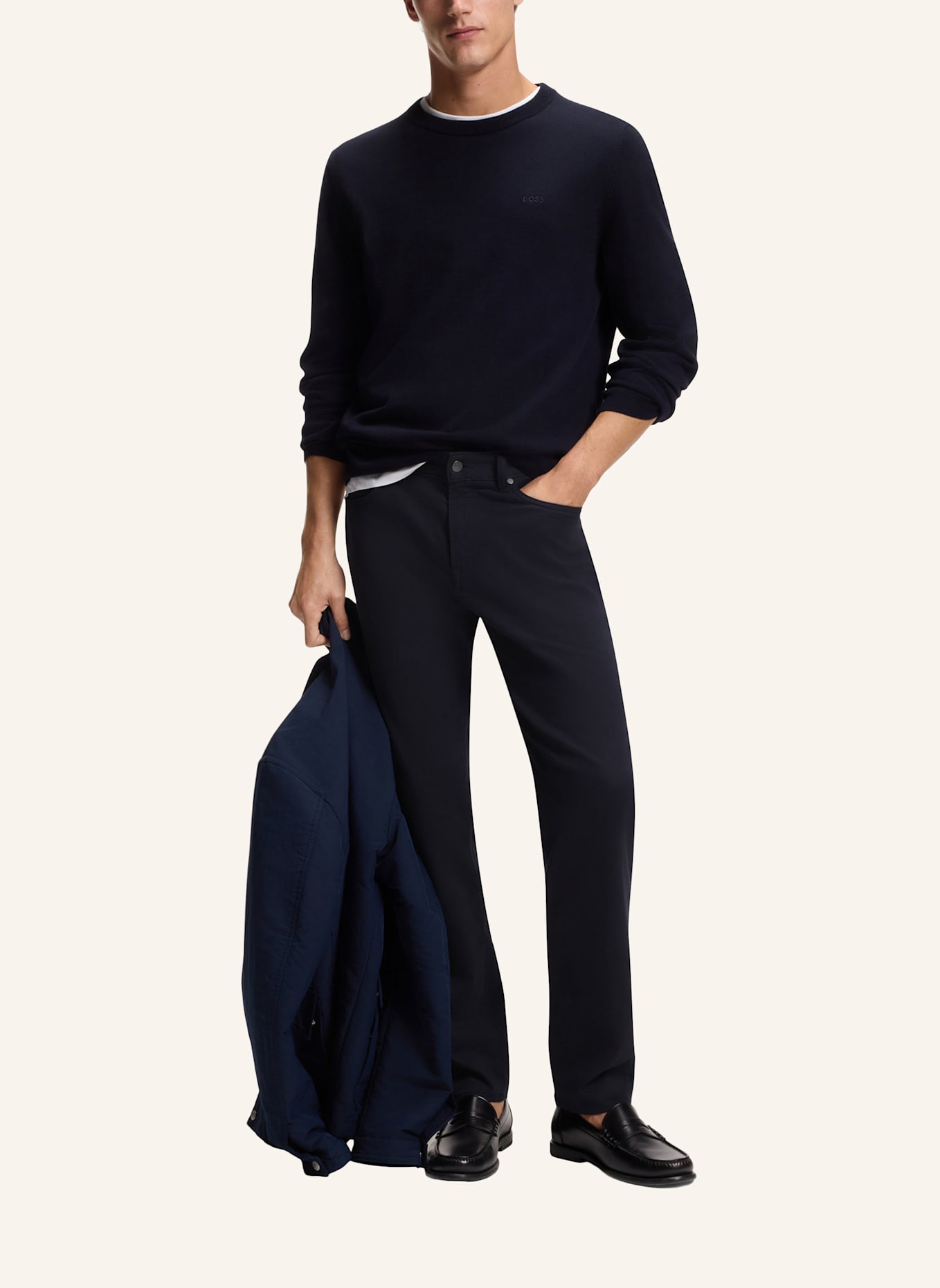 BOSS Casual Hose H-RE.MAINE5 Regular Fit: DUNKELBLAU